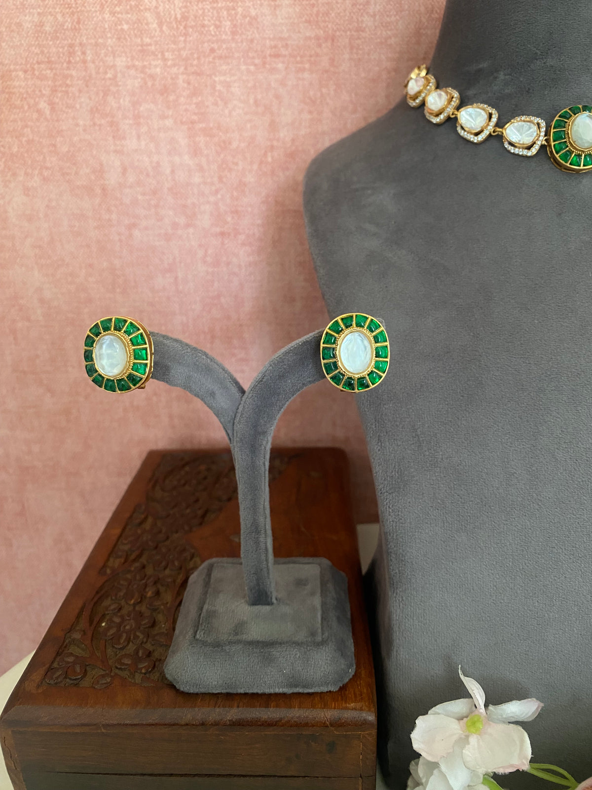 Moissanite Polki choker Set