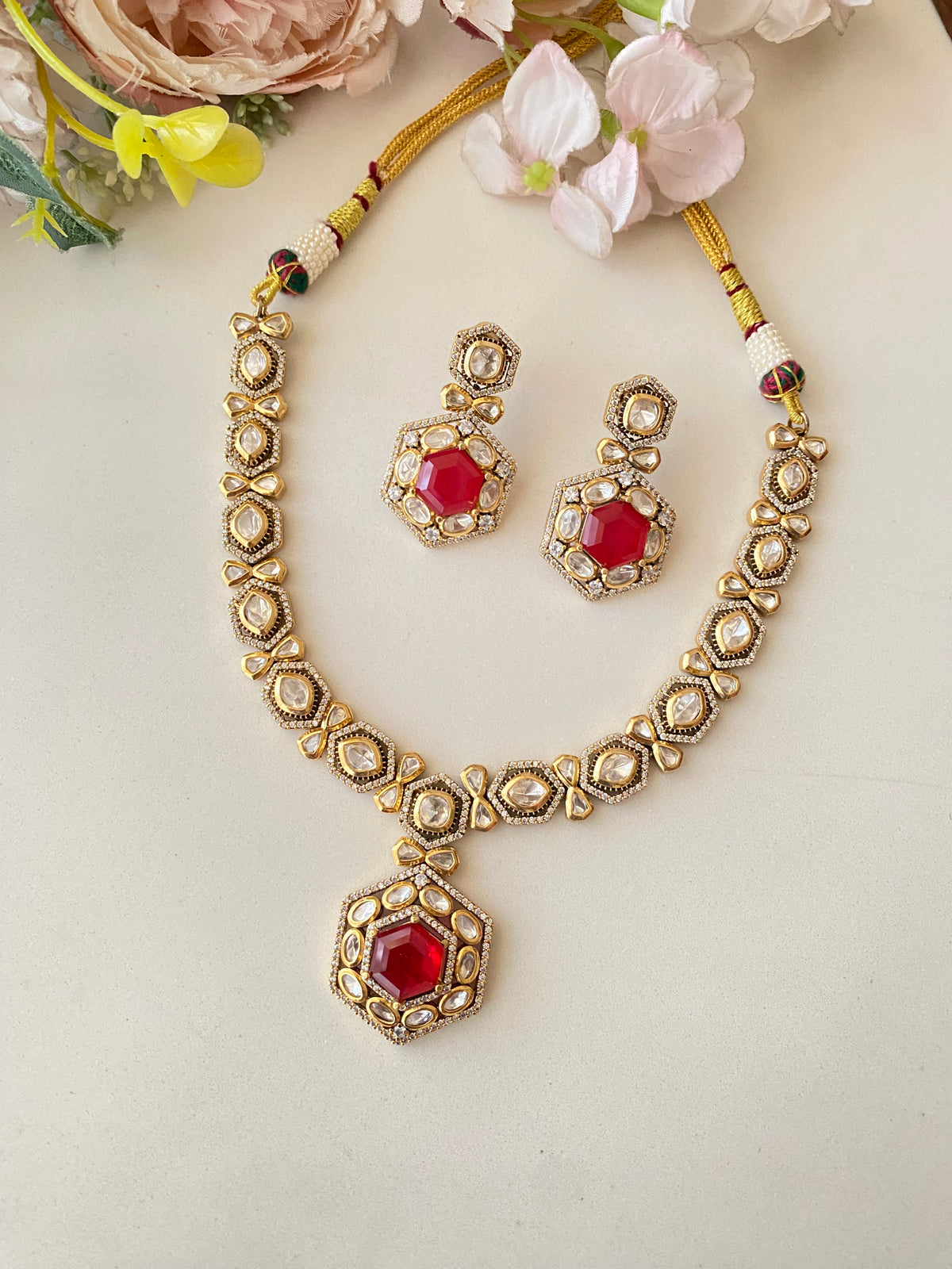 Moissanite long Necklace Set
