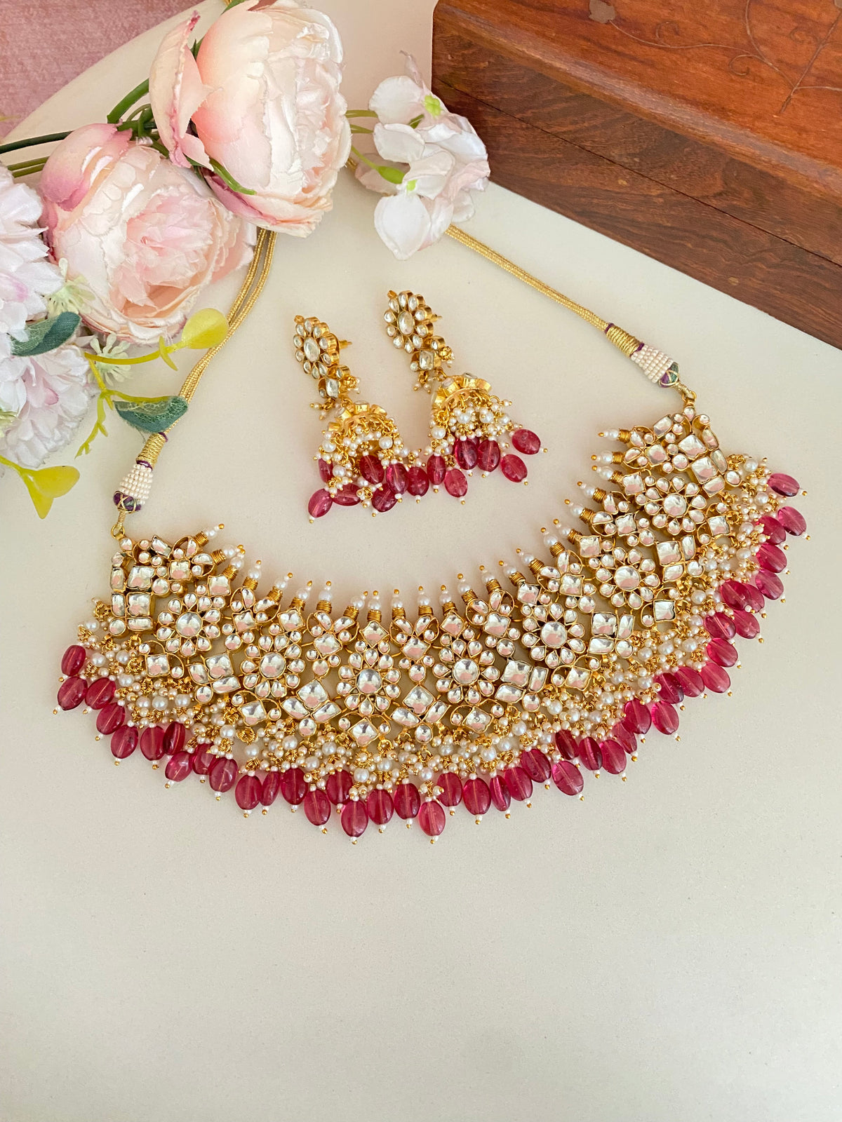 Gold plated Kundan Necklace Set