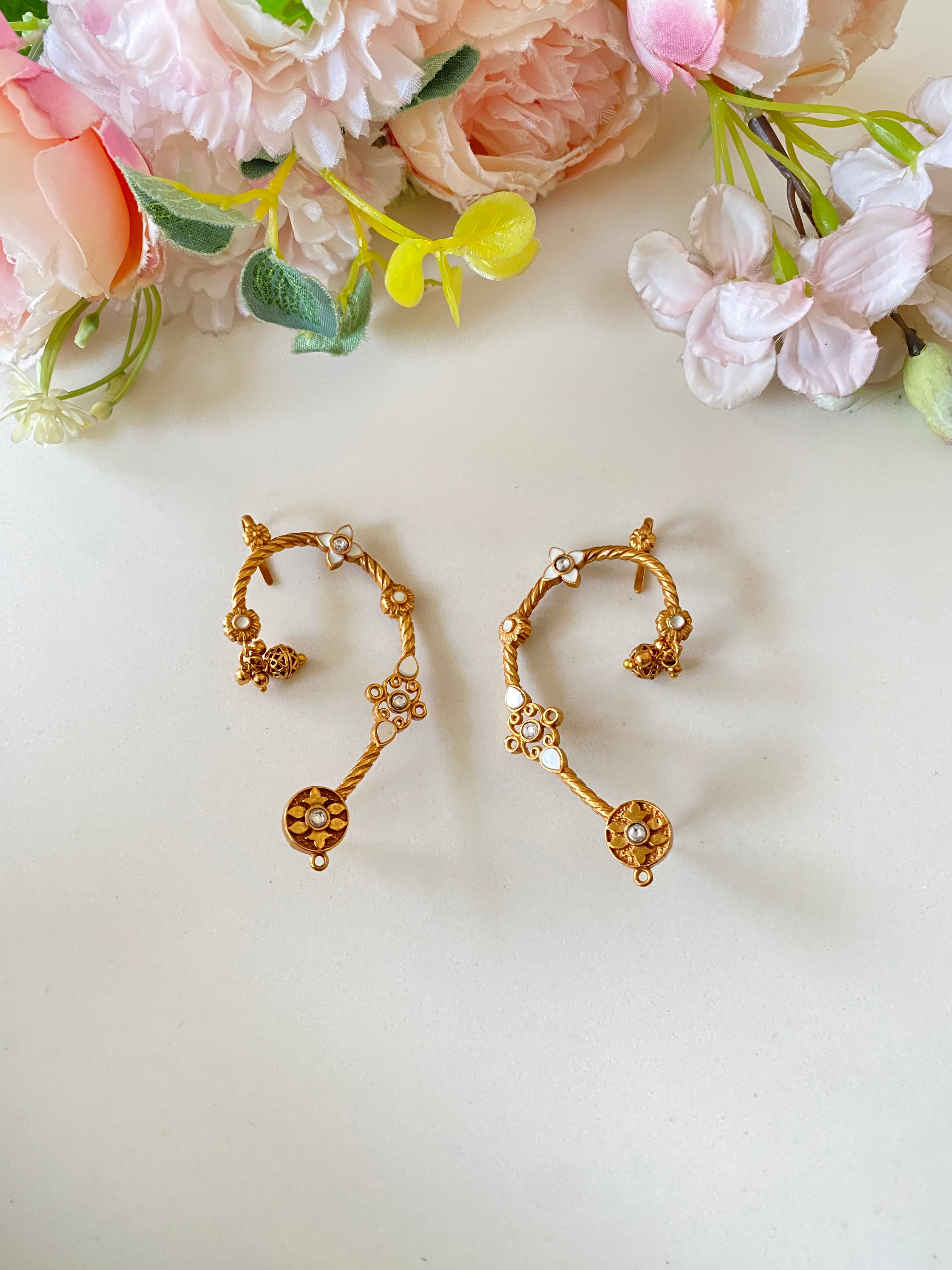 Gold plated Kundan Ear Cuff