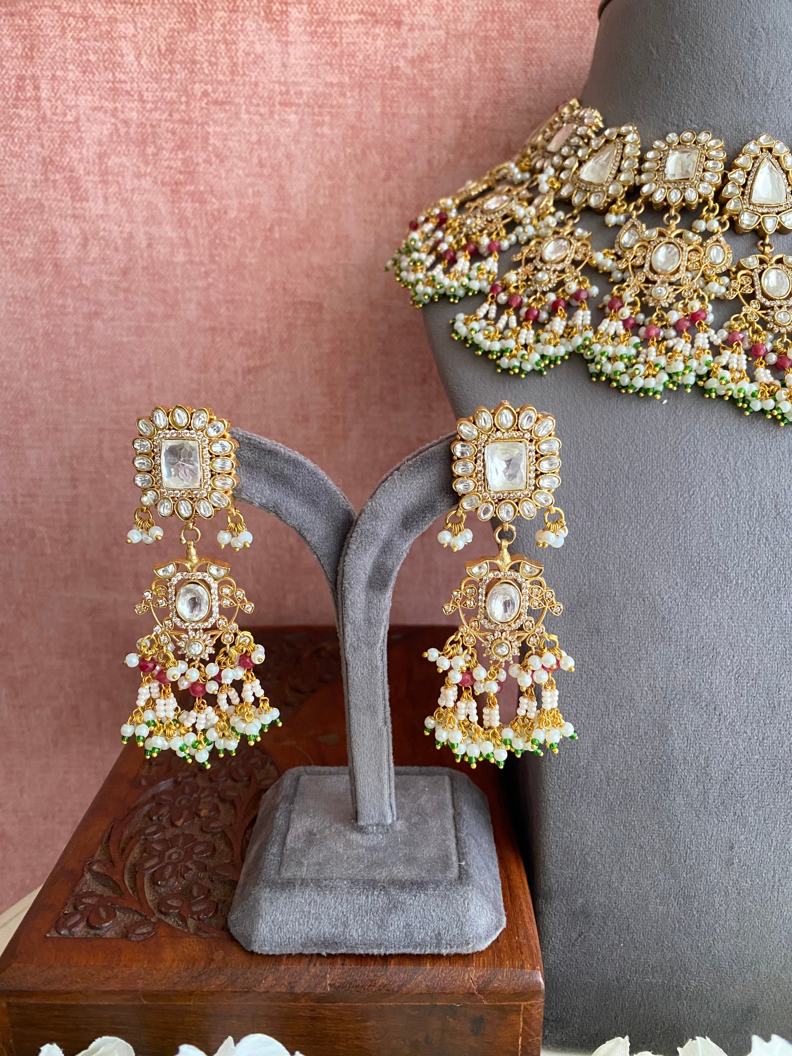 Gold plated Kundan Bridal Necklace Set