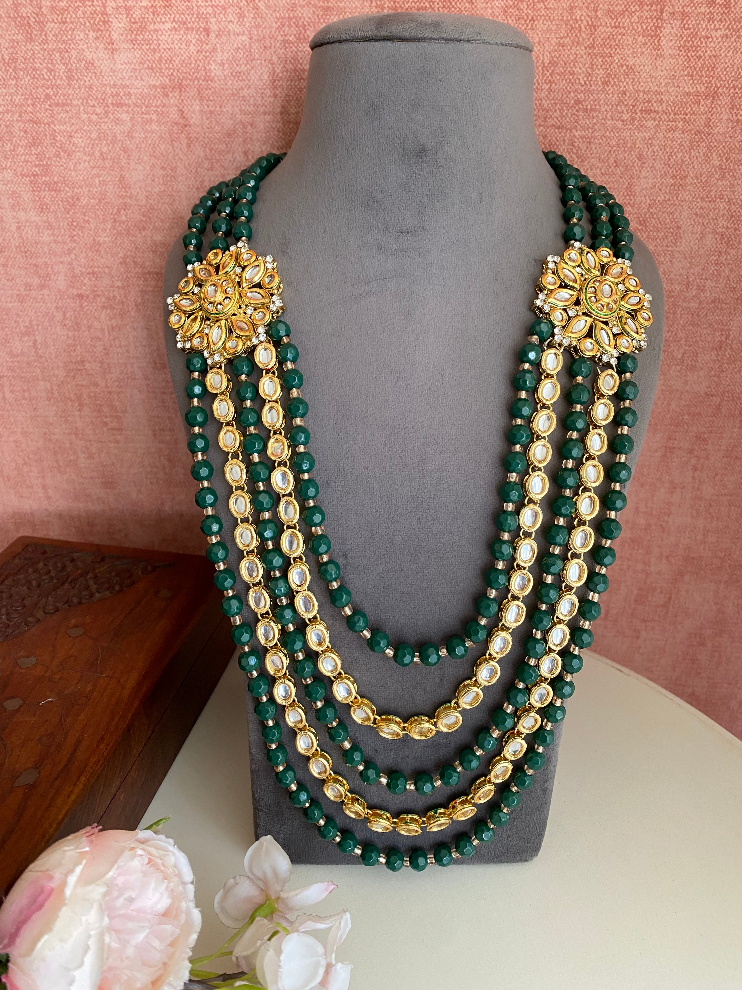 Gold Plated Kundan Groom Maala