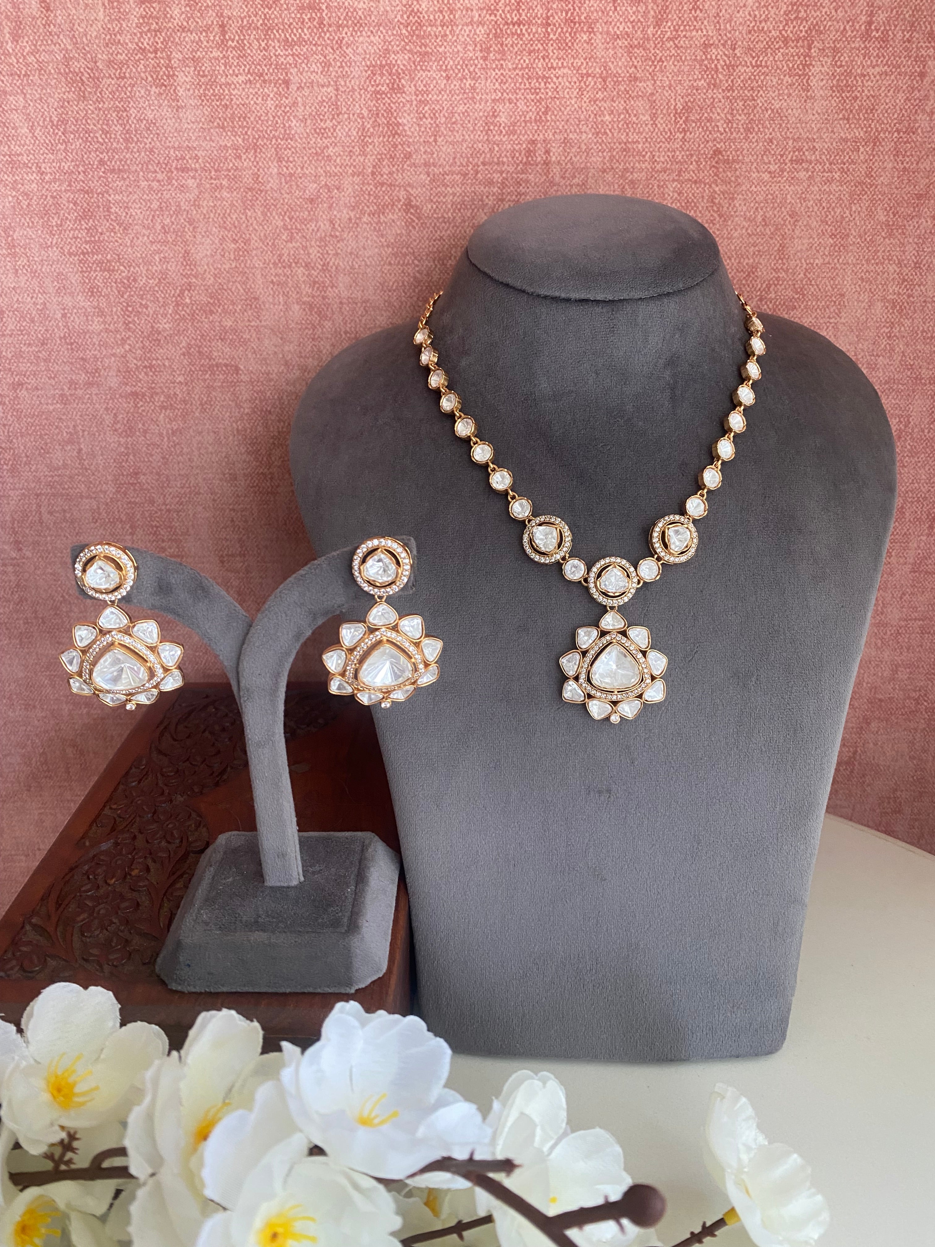 Gold plated Moissanite Necklace