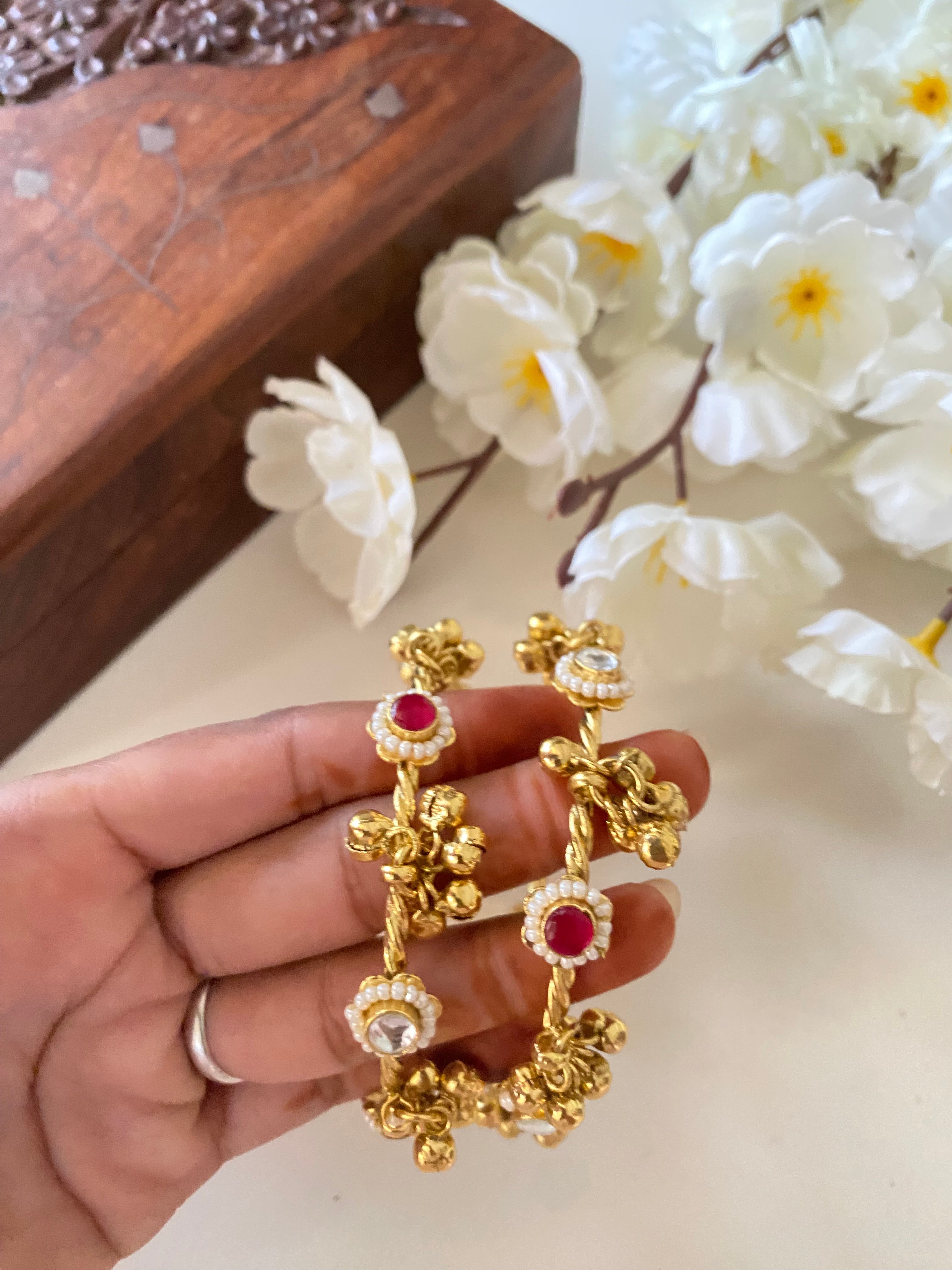 Gold plated Kundan Bangles