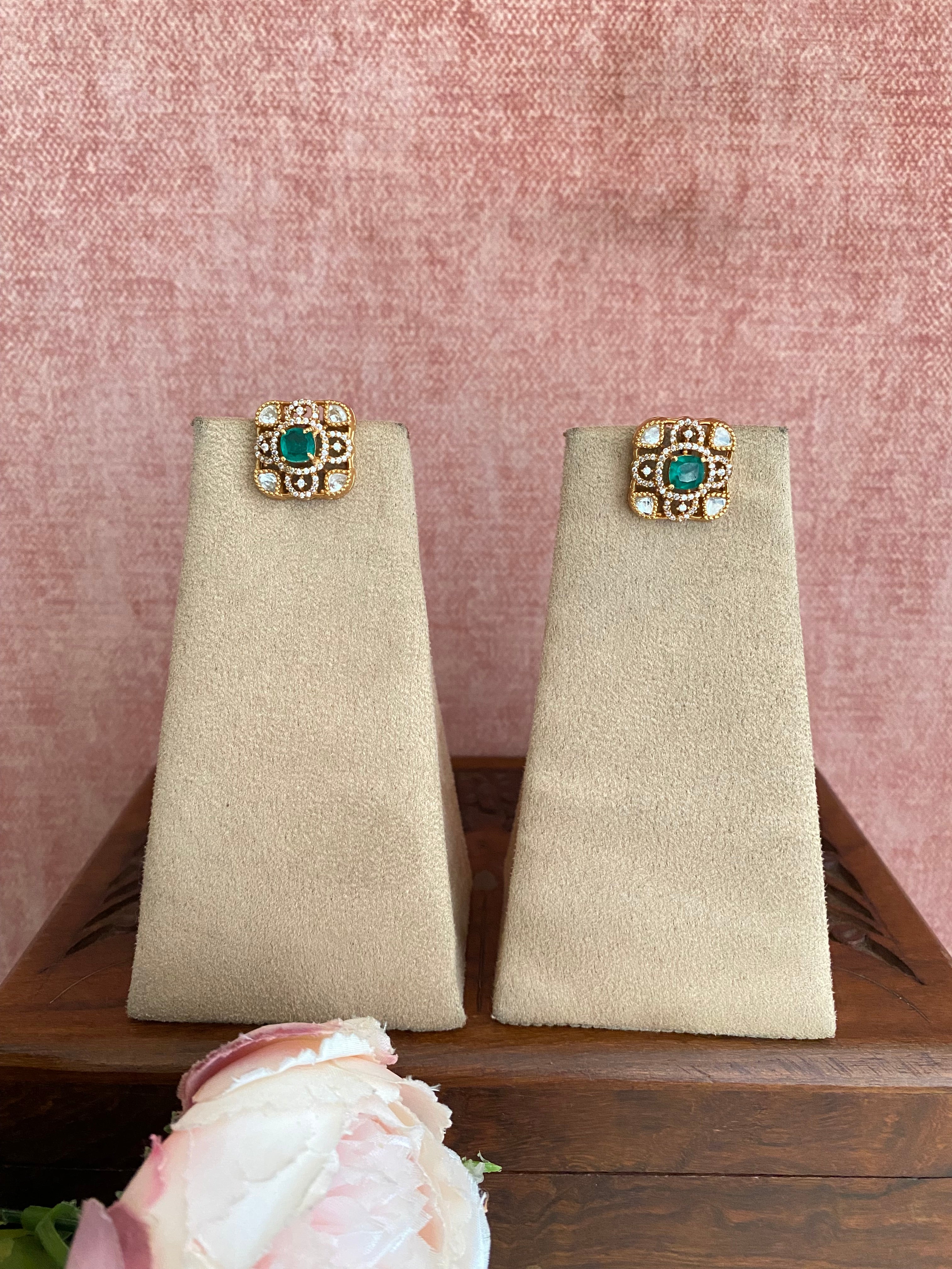 Gold plated Moissanite Studs