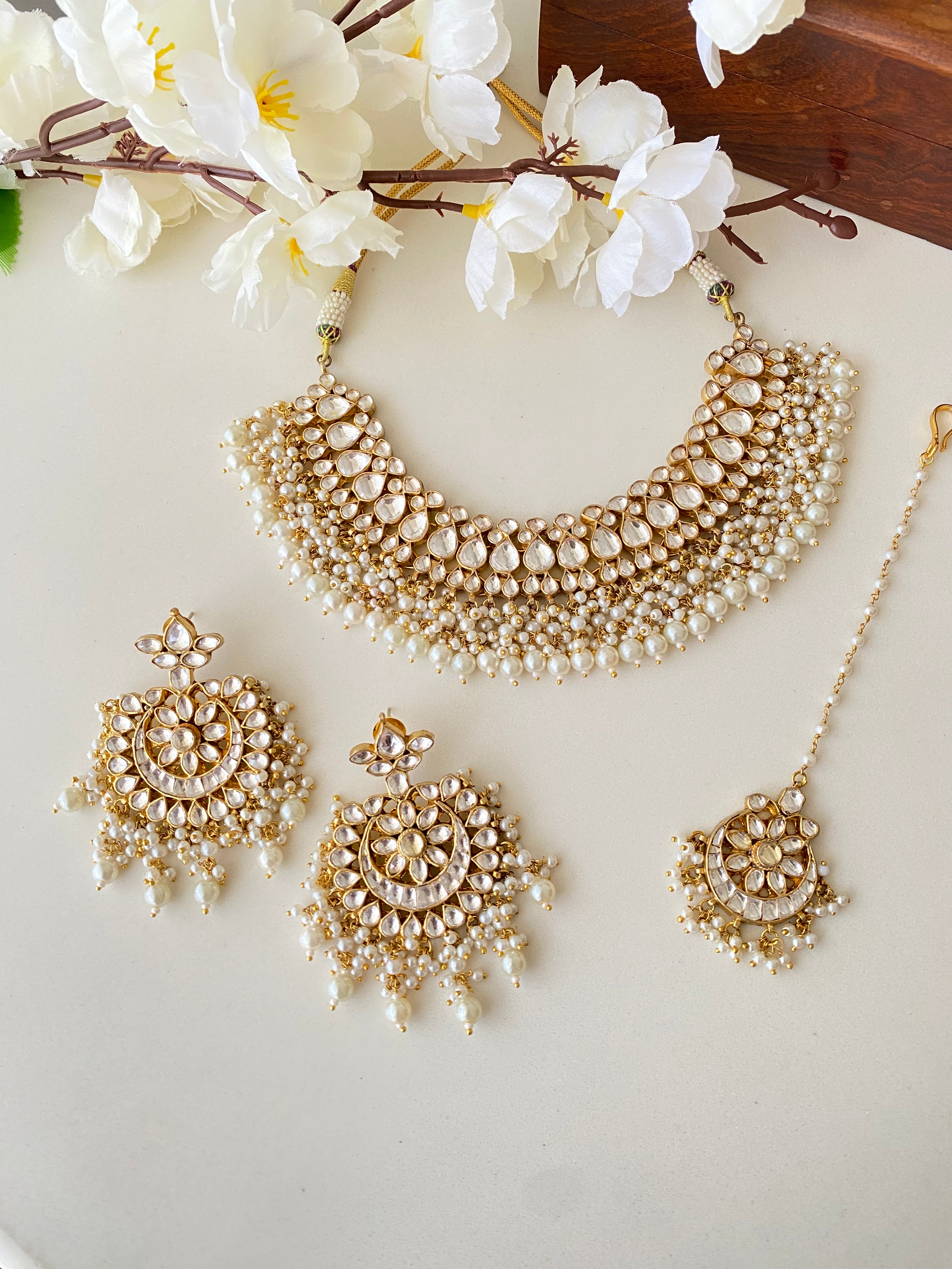 Gold plated Kundan Necklace Set