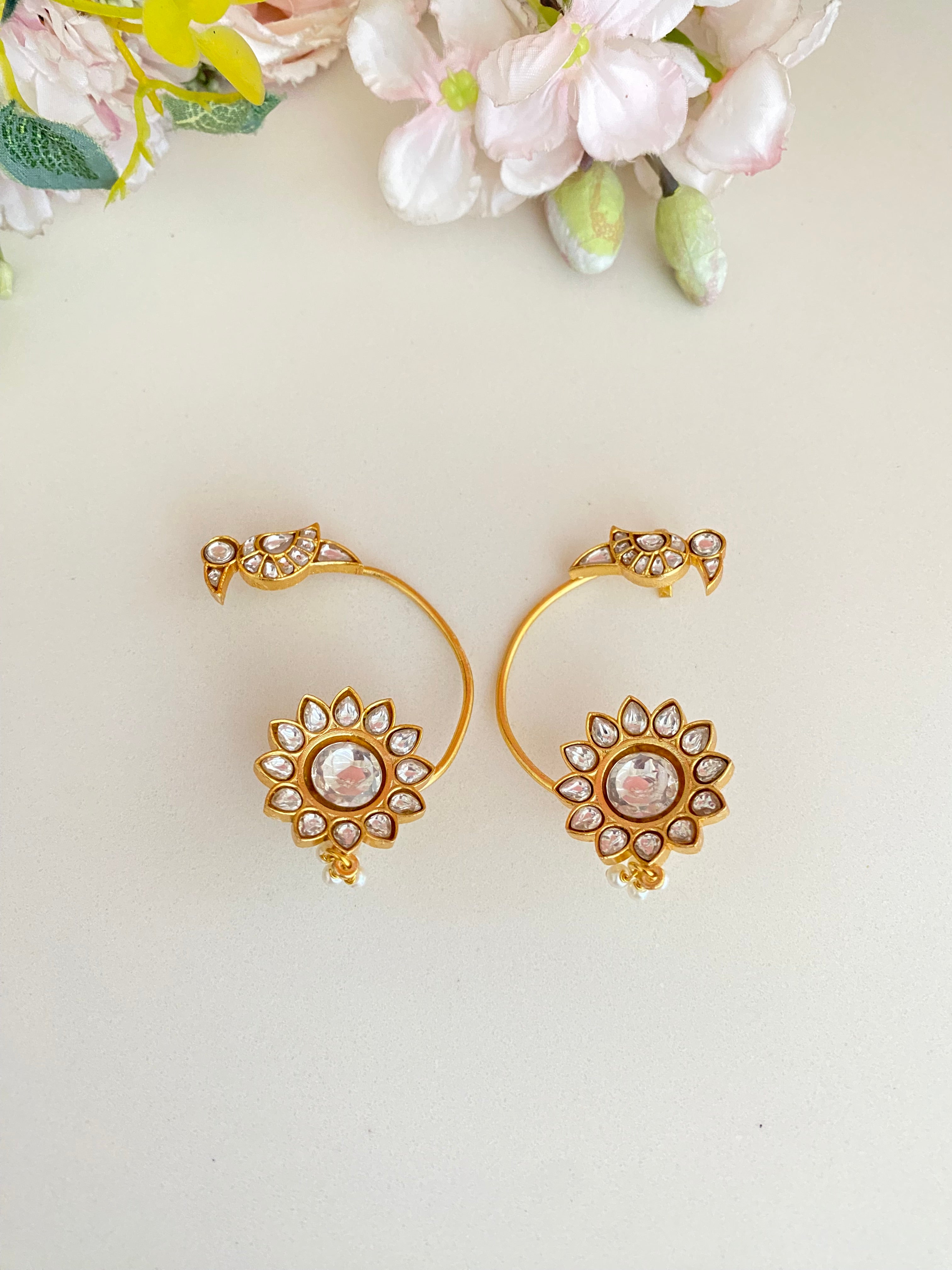 Gold plated Moissanite Ear cuffs