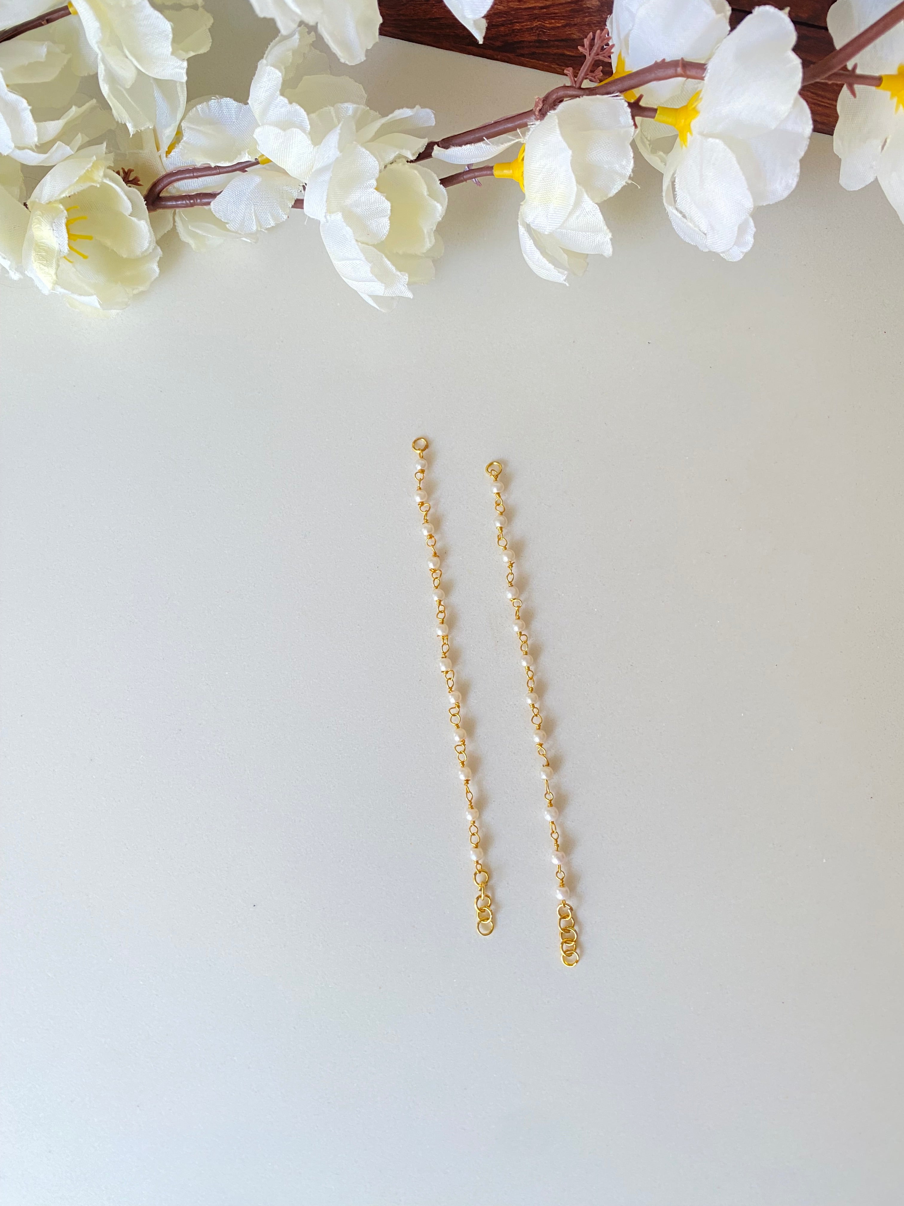Gold plated Pearl ear chain