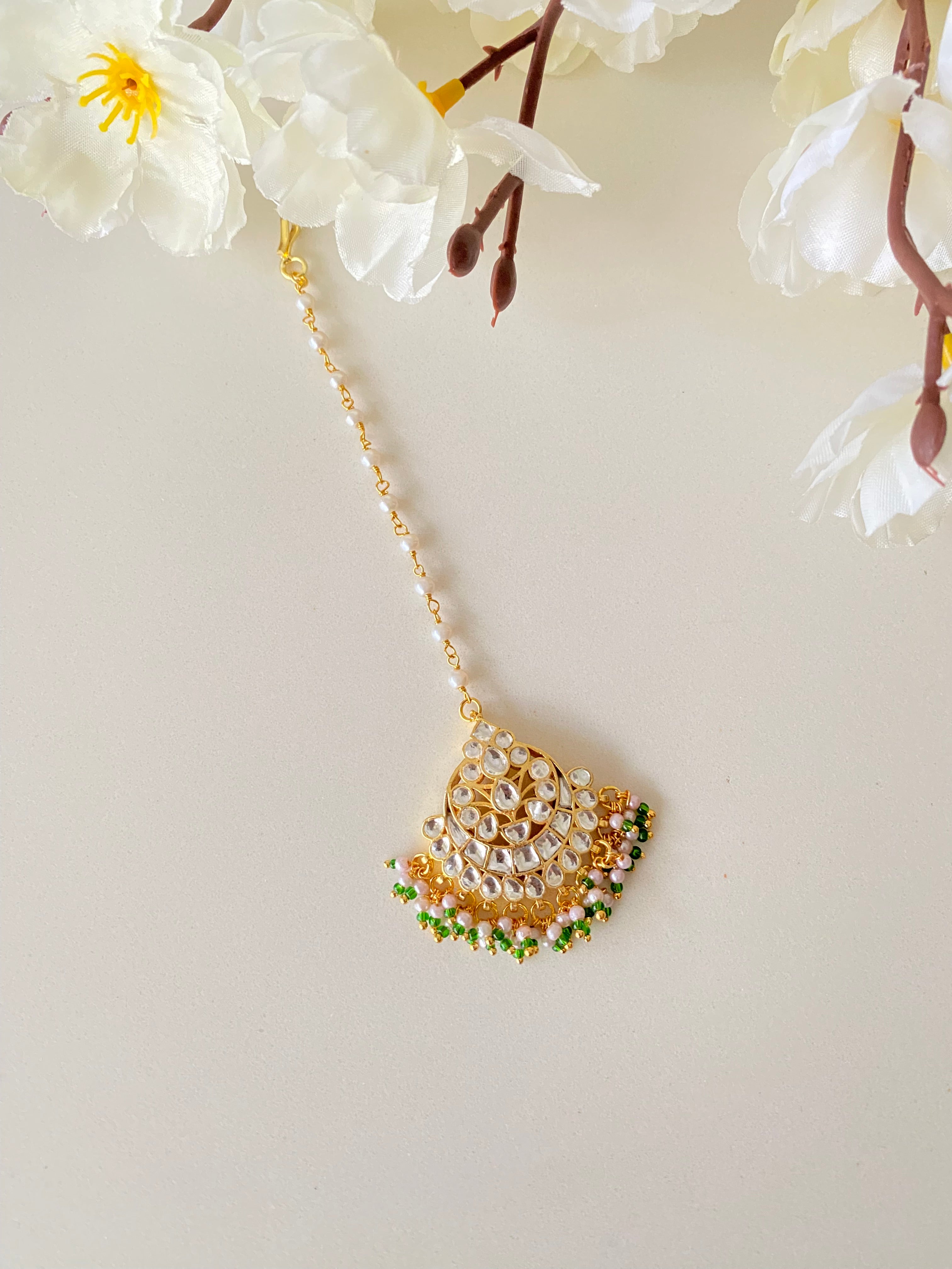 Pink Kundan Tikka