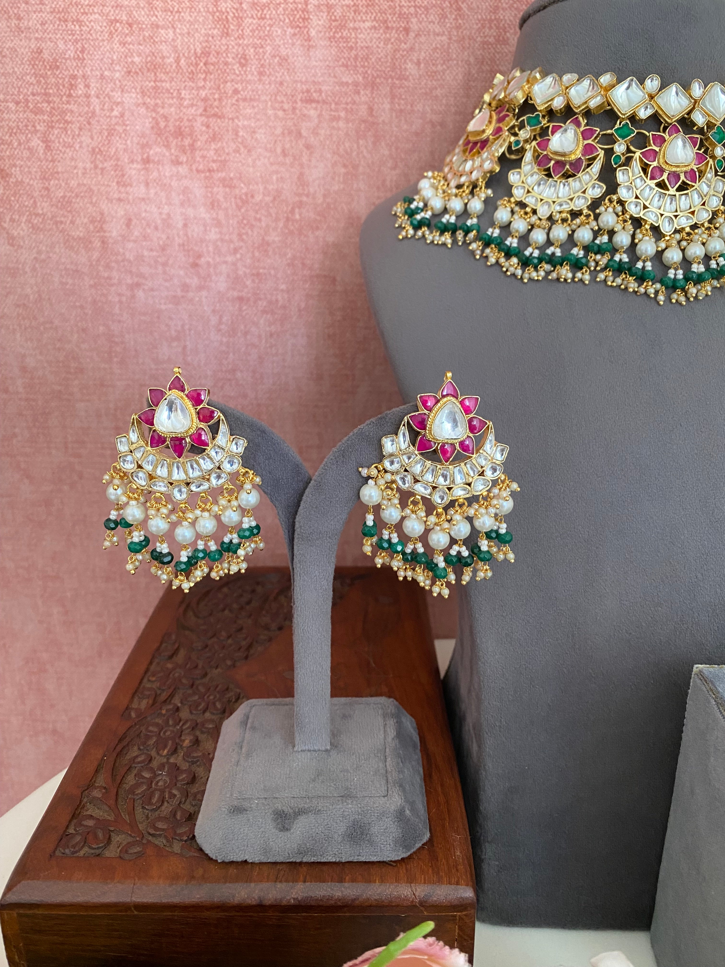 Kundan Multi color Bridal Necklace Set