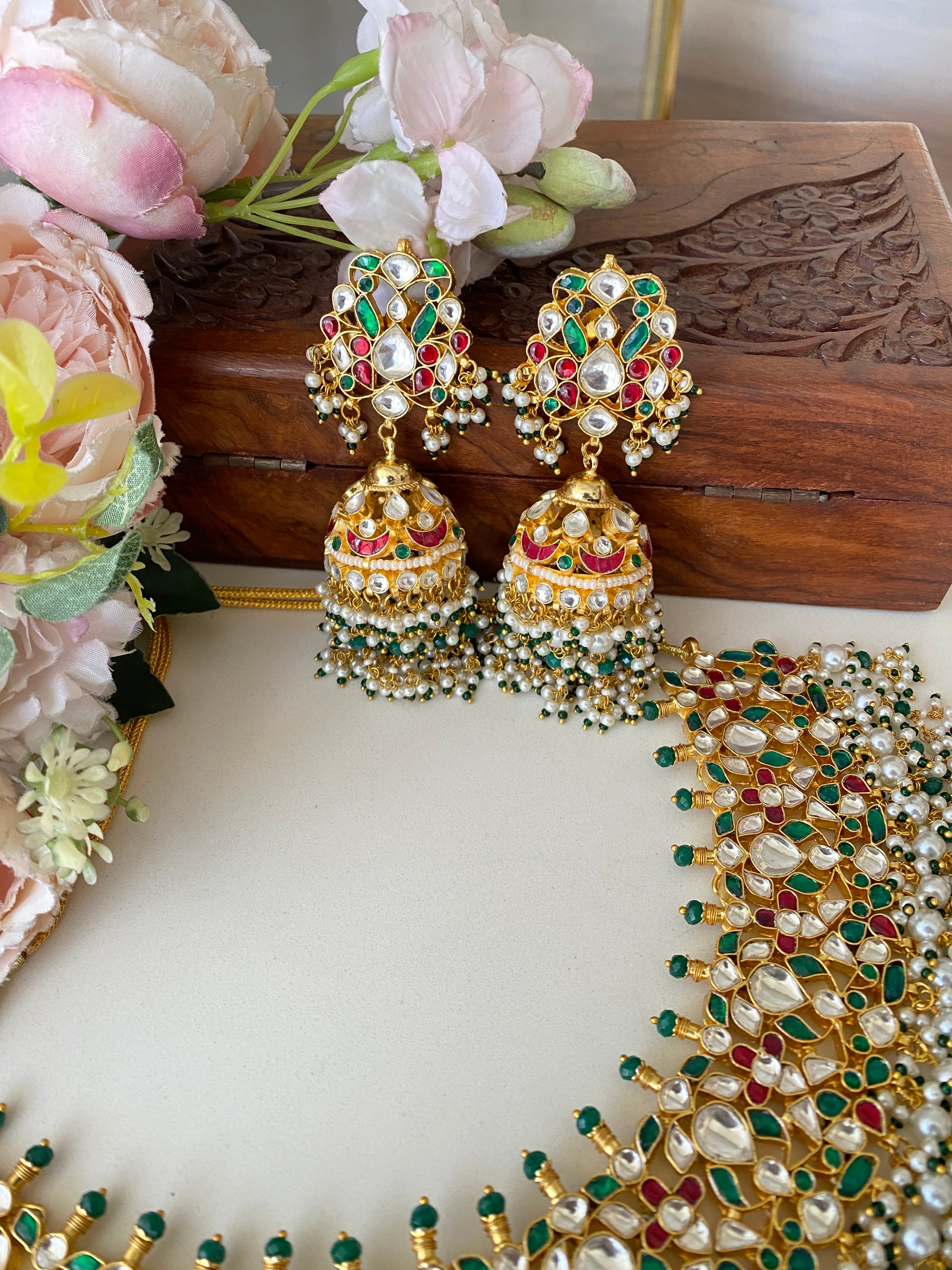 Kundan Multi color Bridal Necklace Set