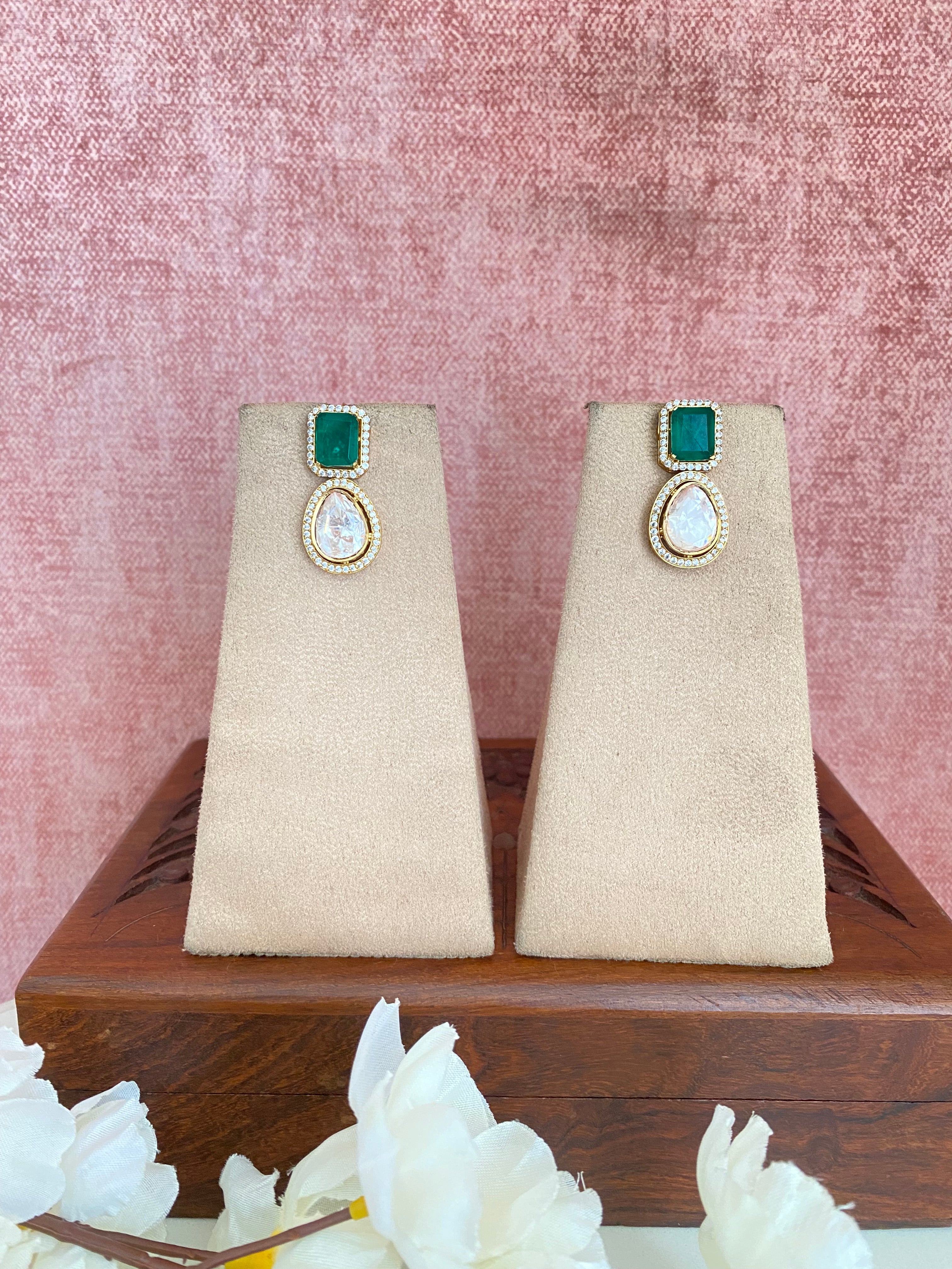 Gold plated Moissanite Earrings