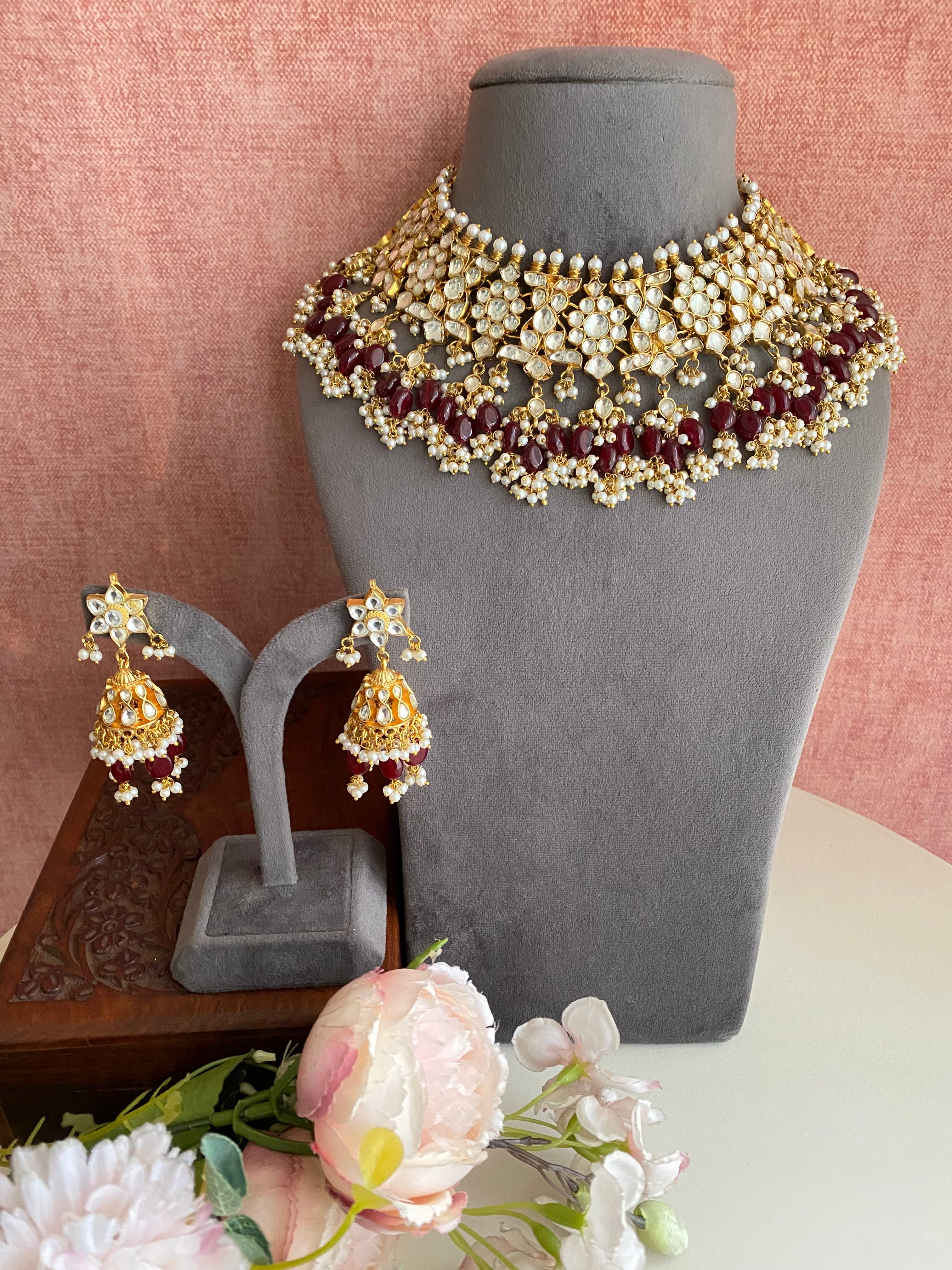 Gold plated Kundan Necklace Set