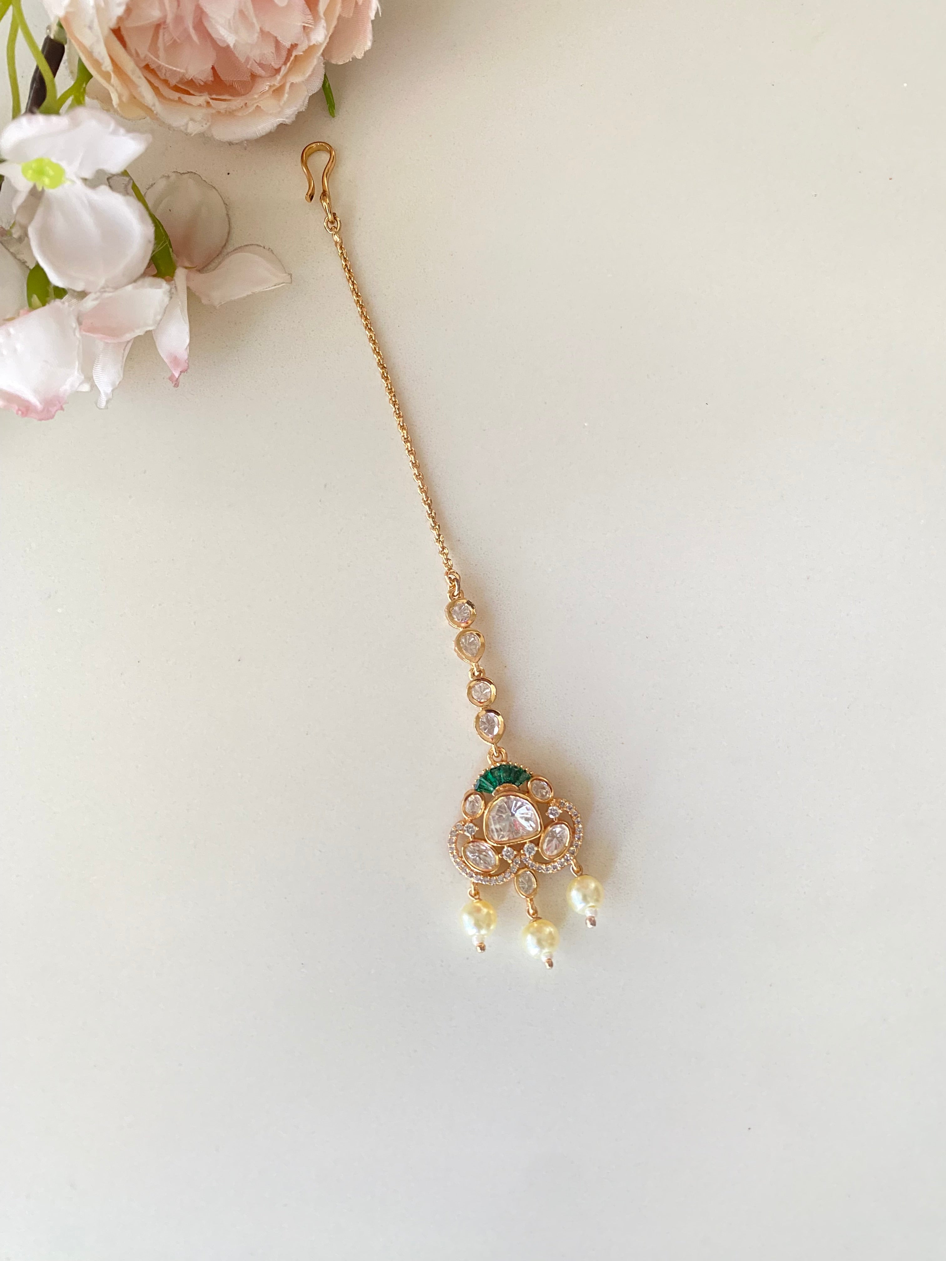 Gold plated Moissanite Tikka