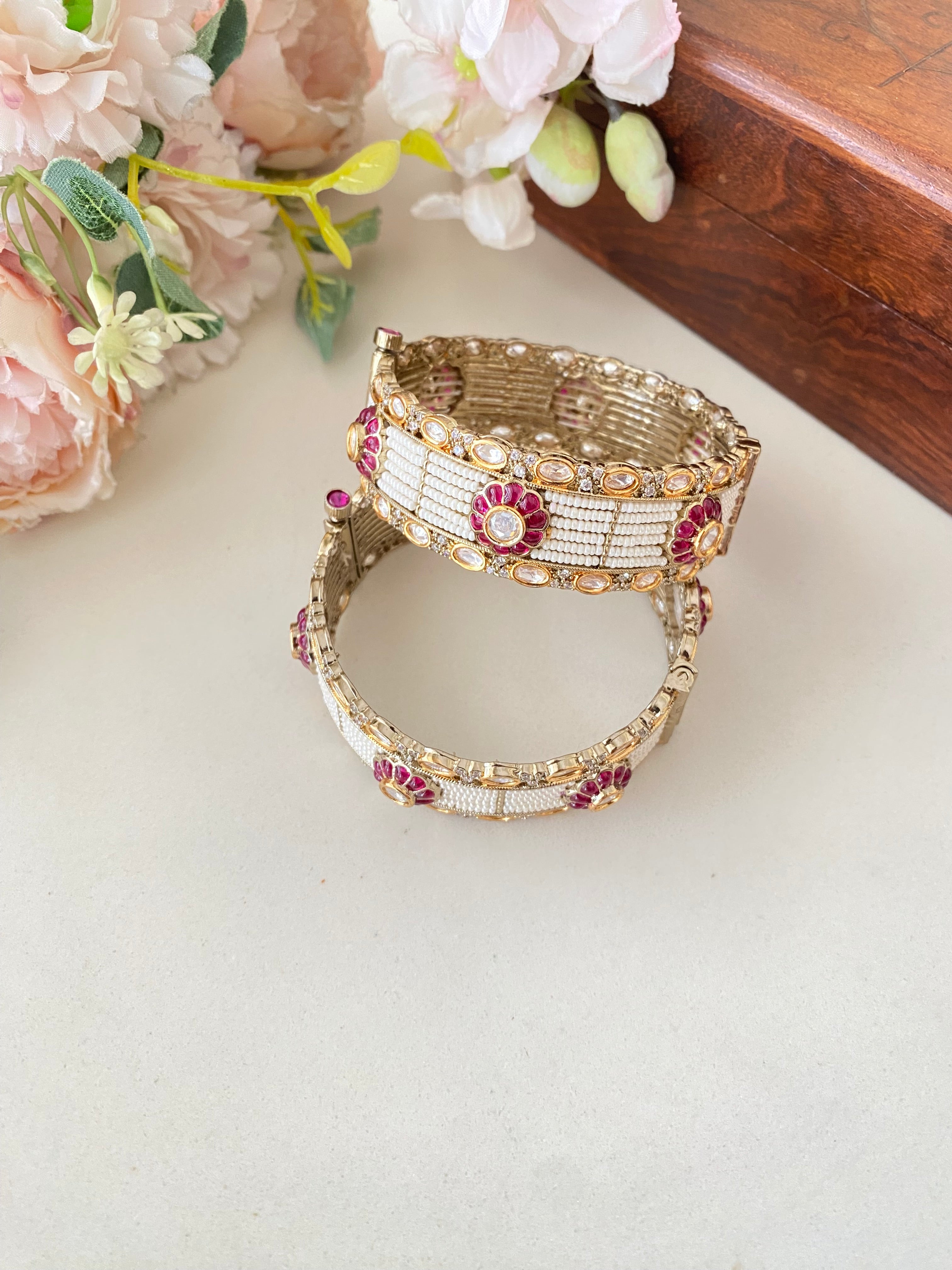 Dual plated Moissanite Pink Bangles