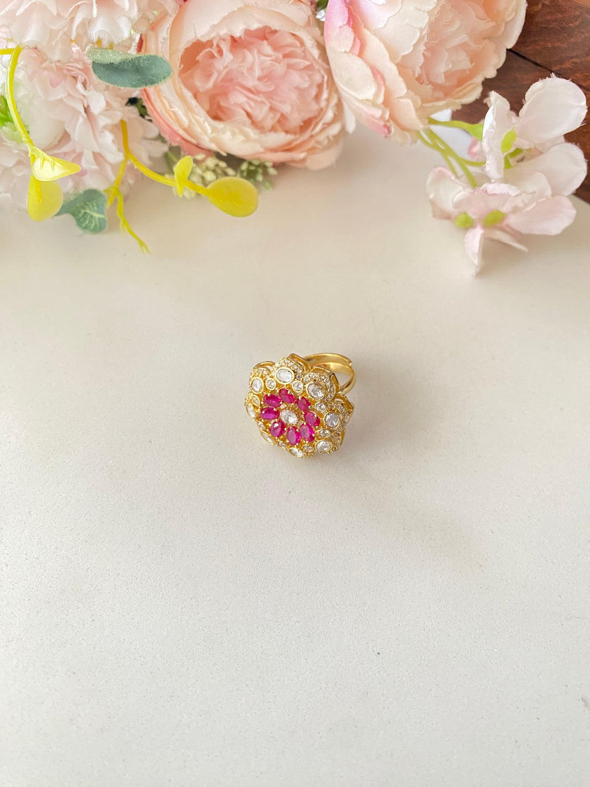 Gold plated Moissanite Ring
