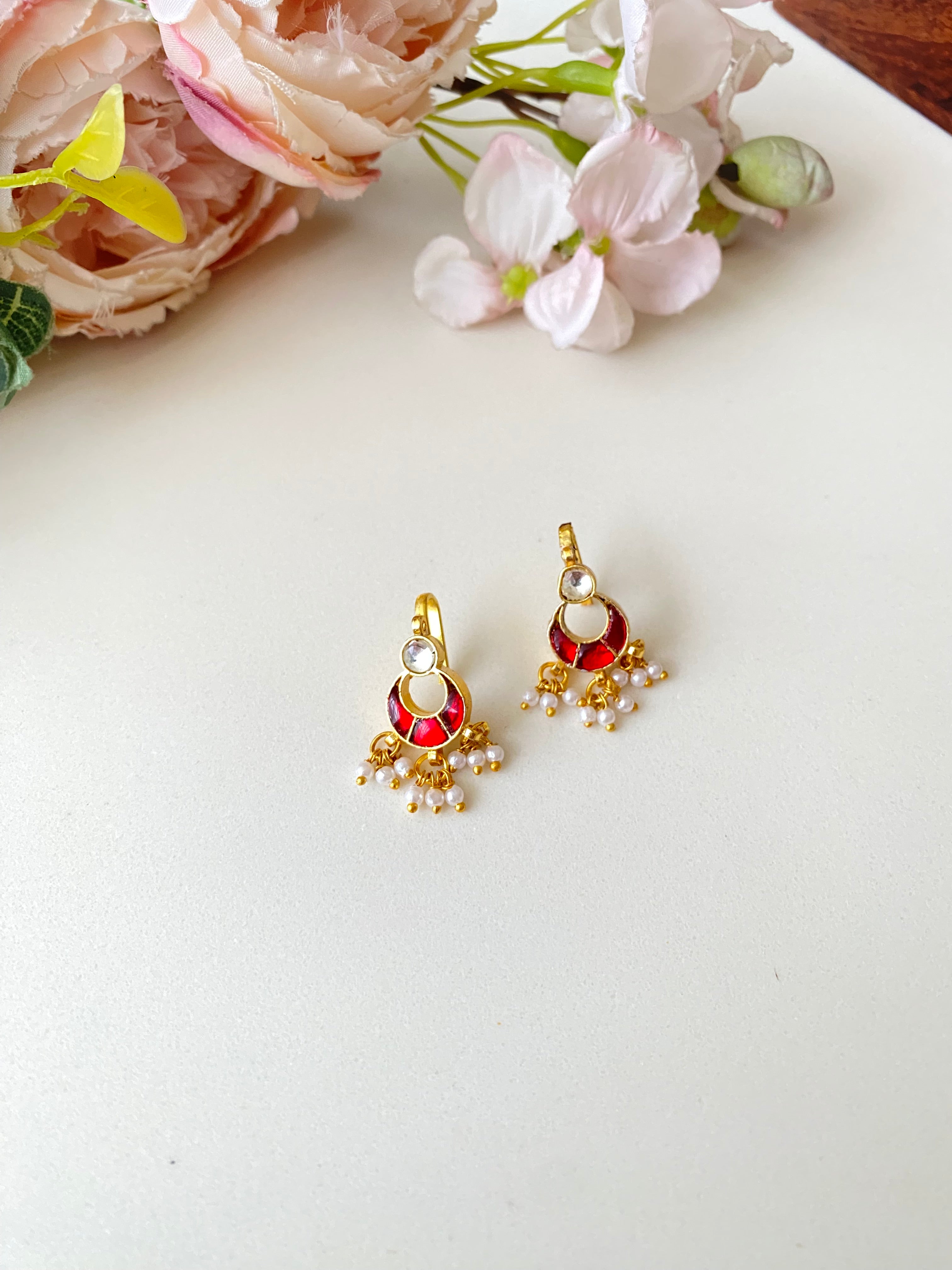 Gold plated Kundan Ear Cuff