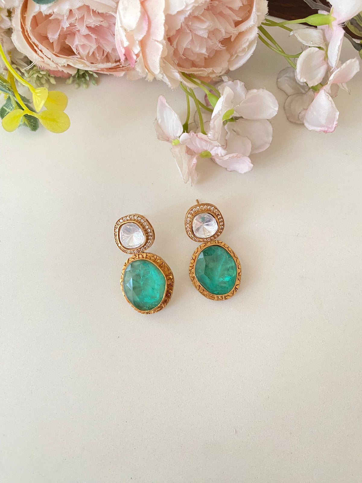 Gold plated Moissanite Earrings