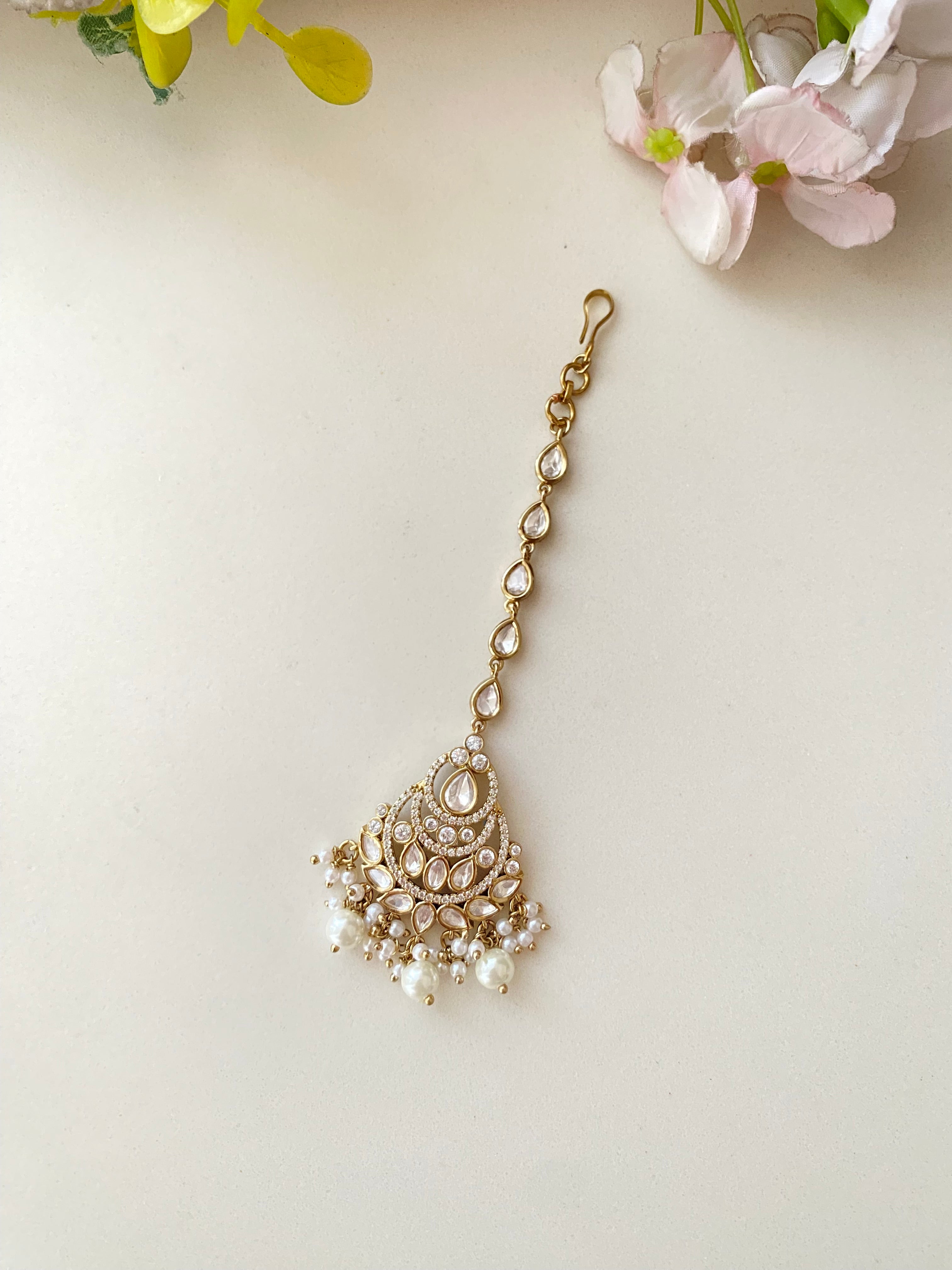 Silver plated Moissanite Tikka