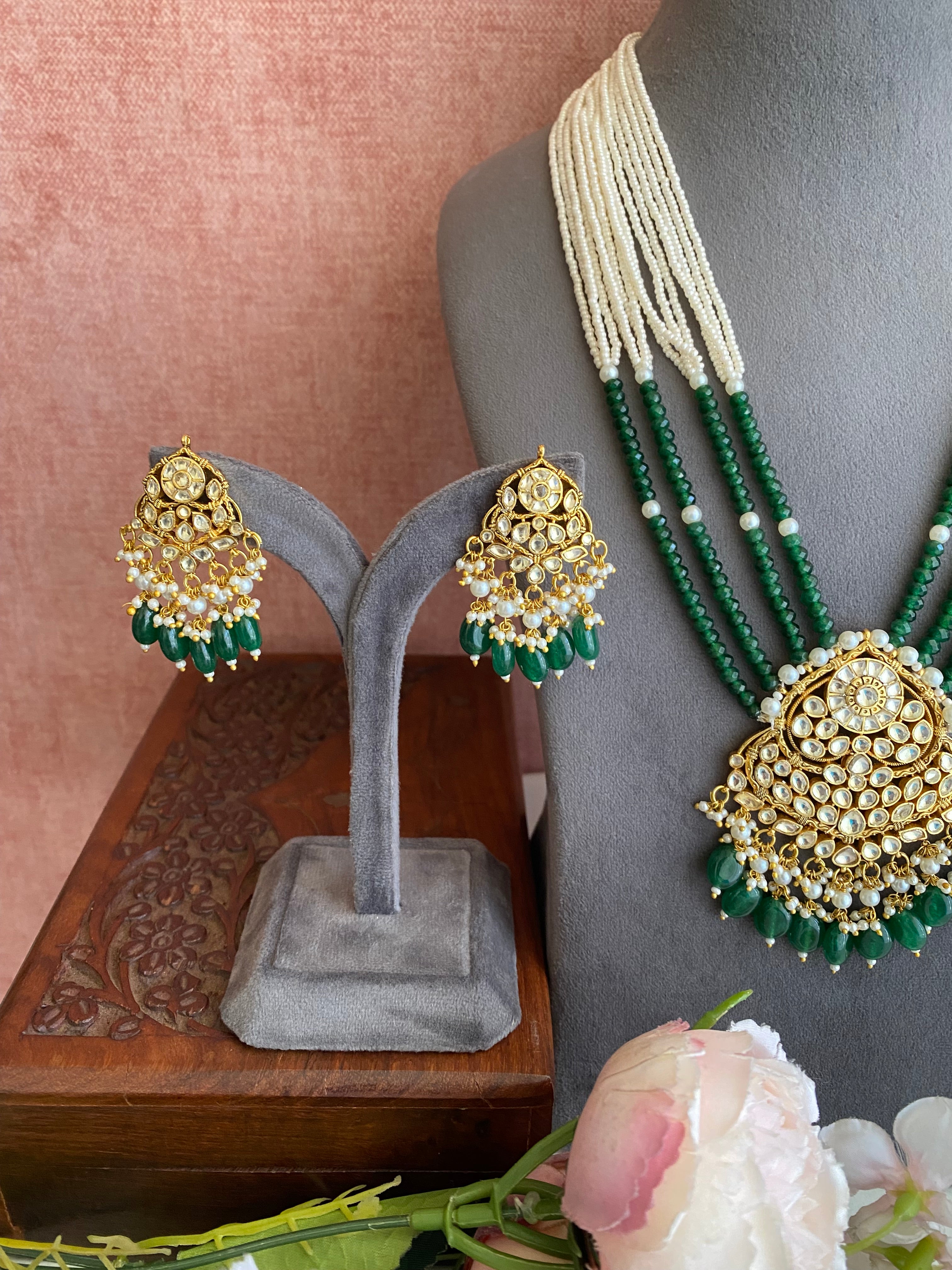 Kundan Long Necklace Set