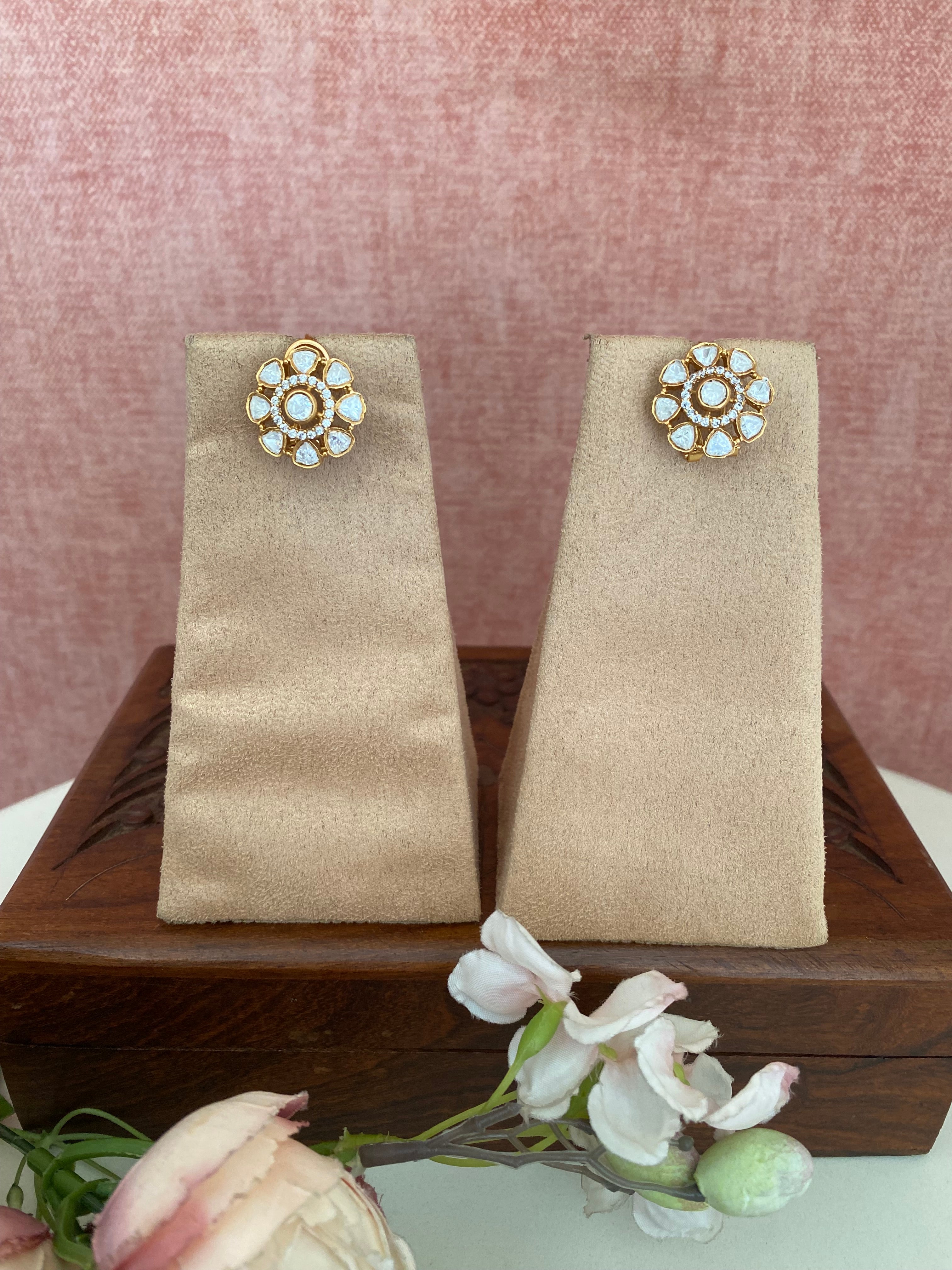 Gold plated Moissanite Studs