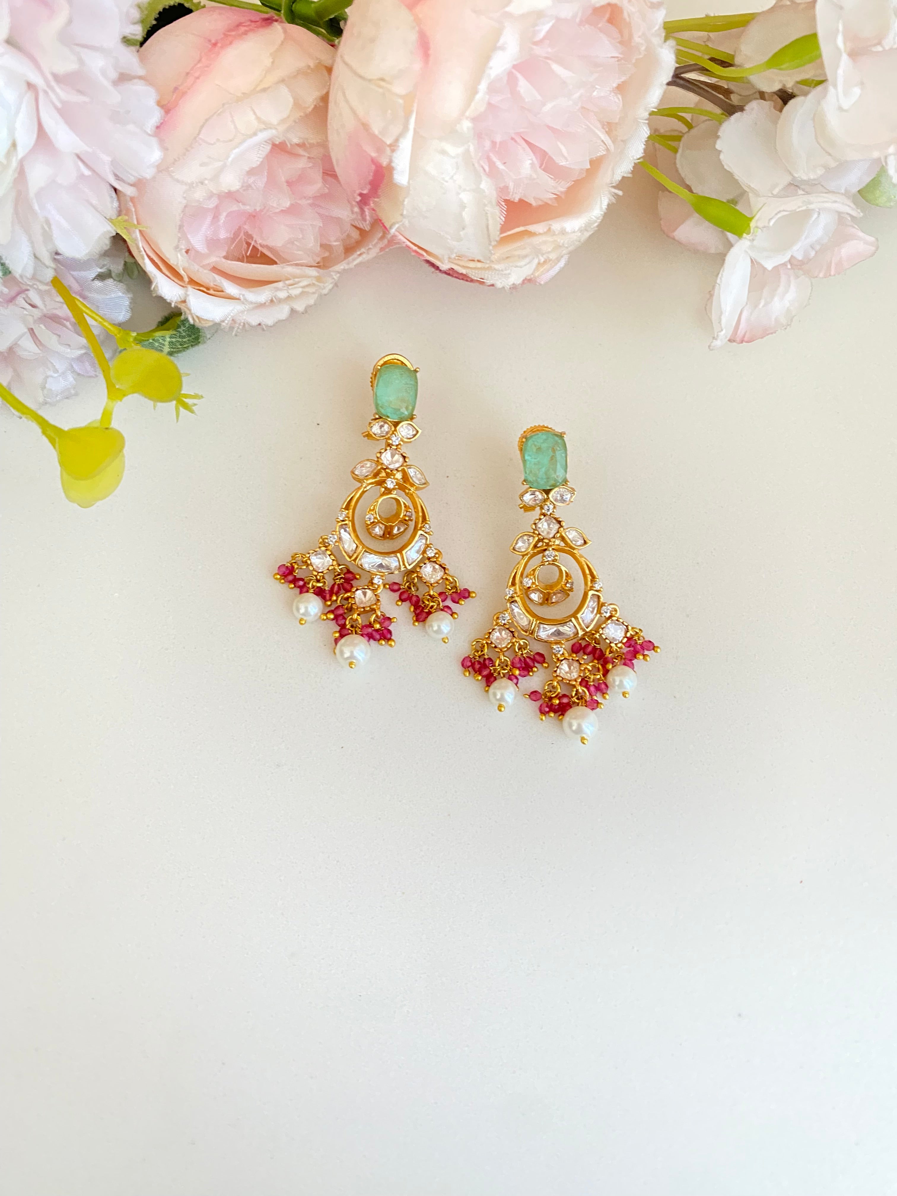 Gold plated Moissanite Earrings