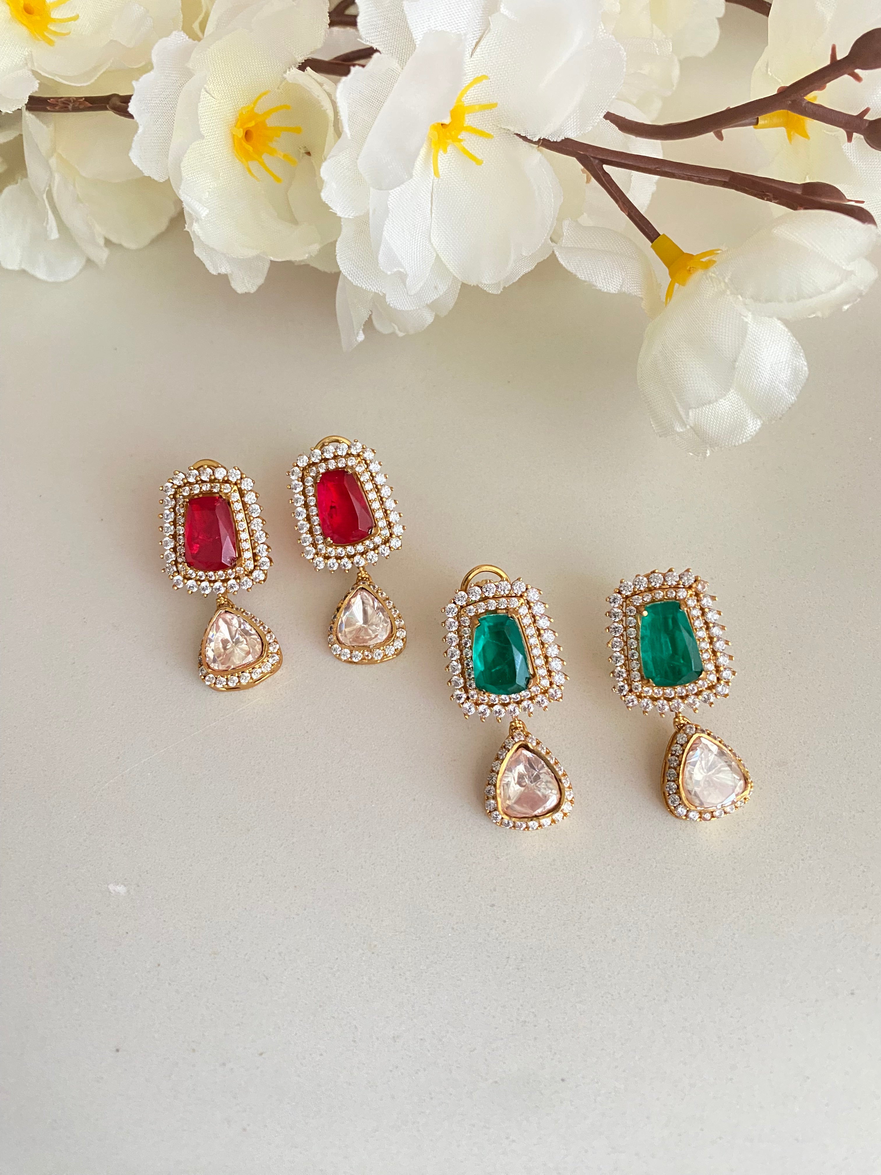 Gold plated Moissanite Earrings