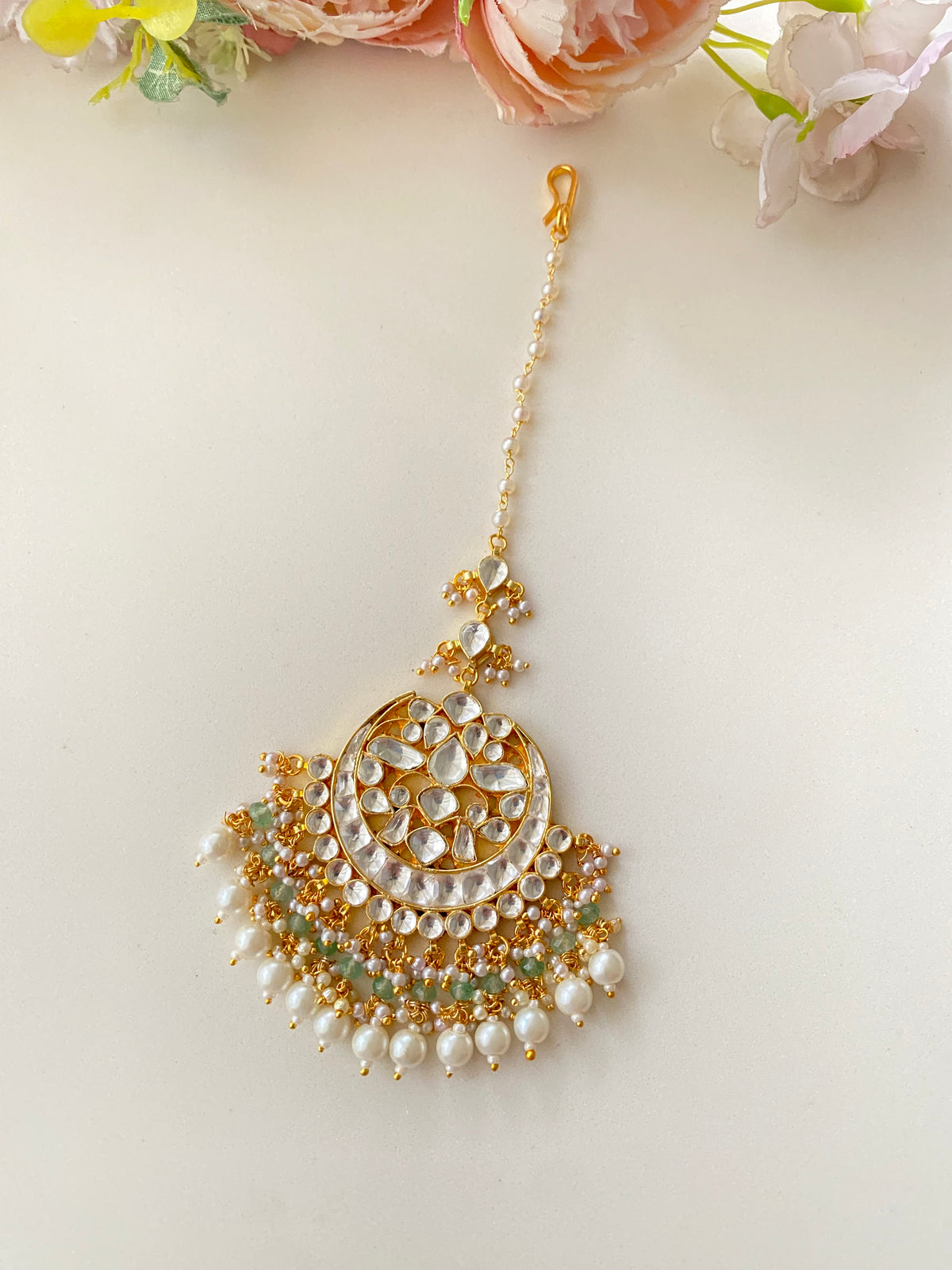Gold Plated Multi Kundan Tikka