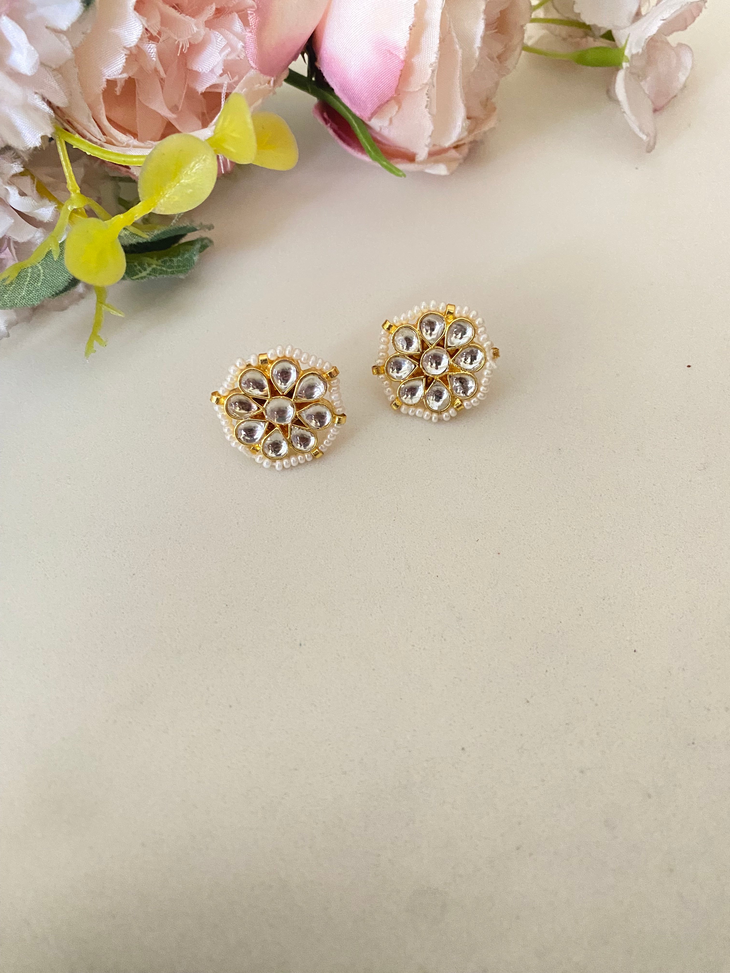 Gold Plated Kundan Studs