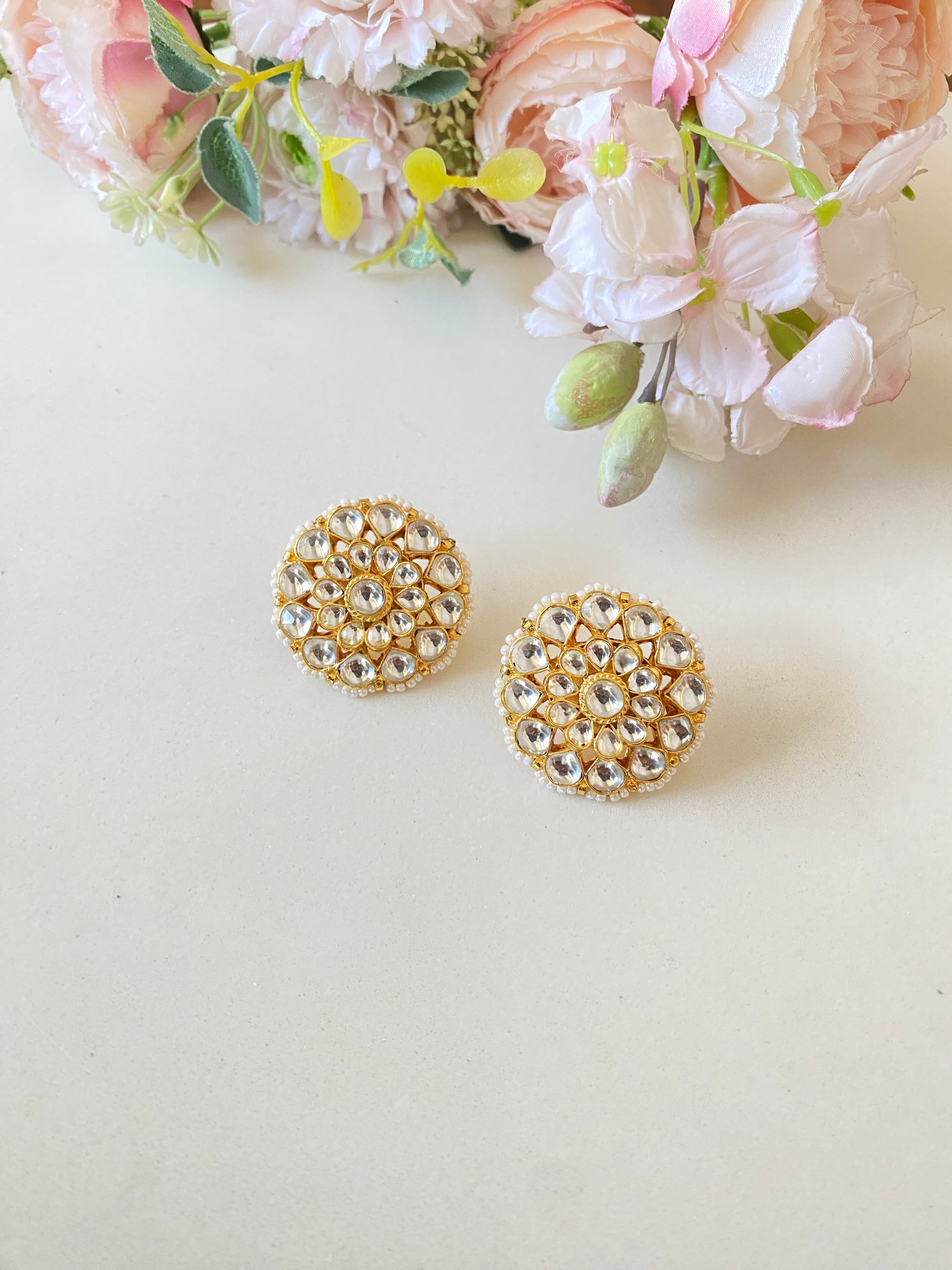 Gold Plated Kundan Studs