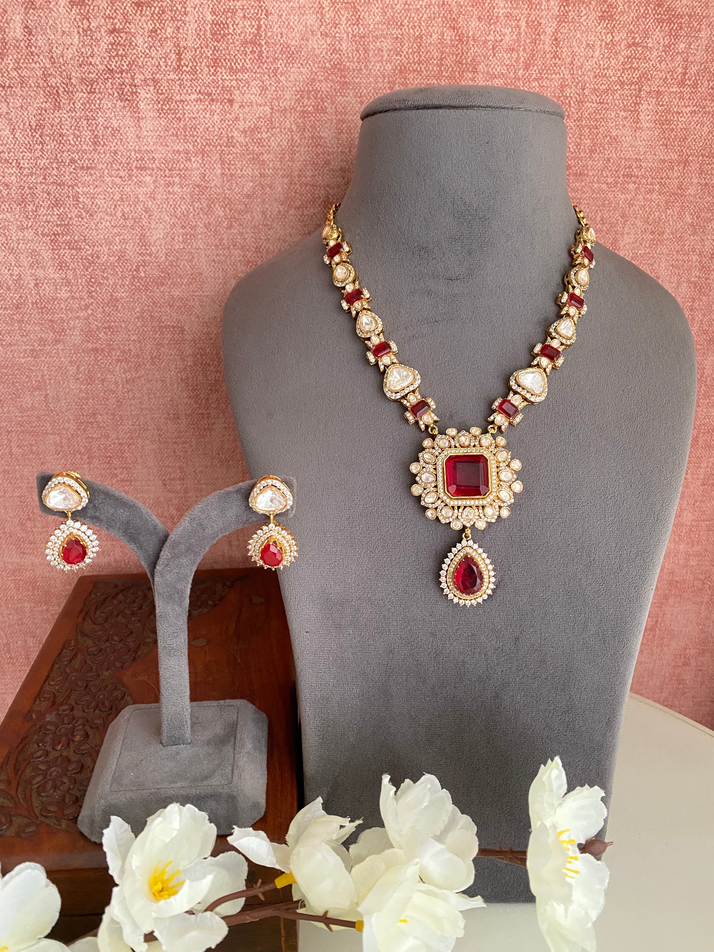 Moissanite Long necklace set