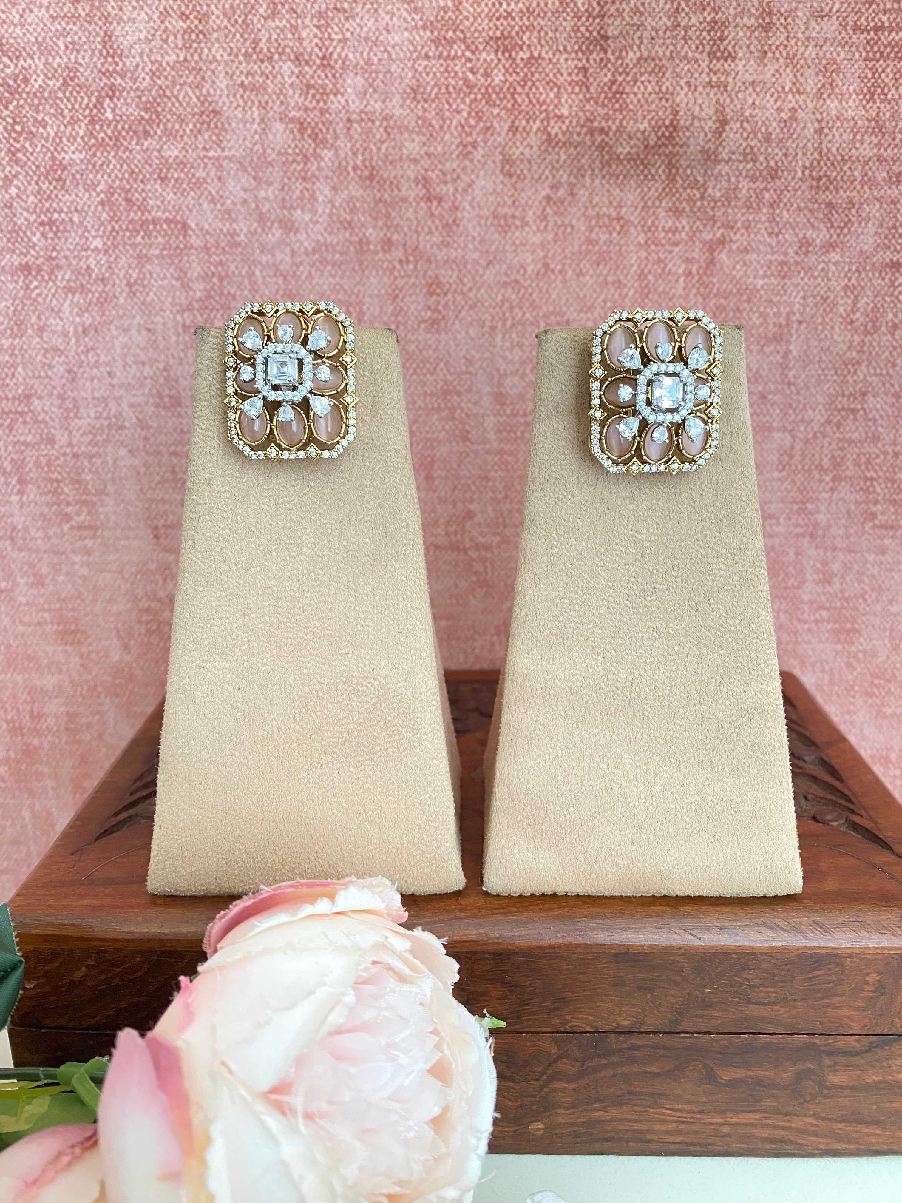 Gold plated Moissanite Studs