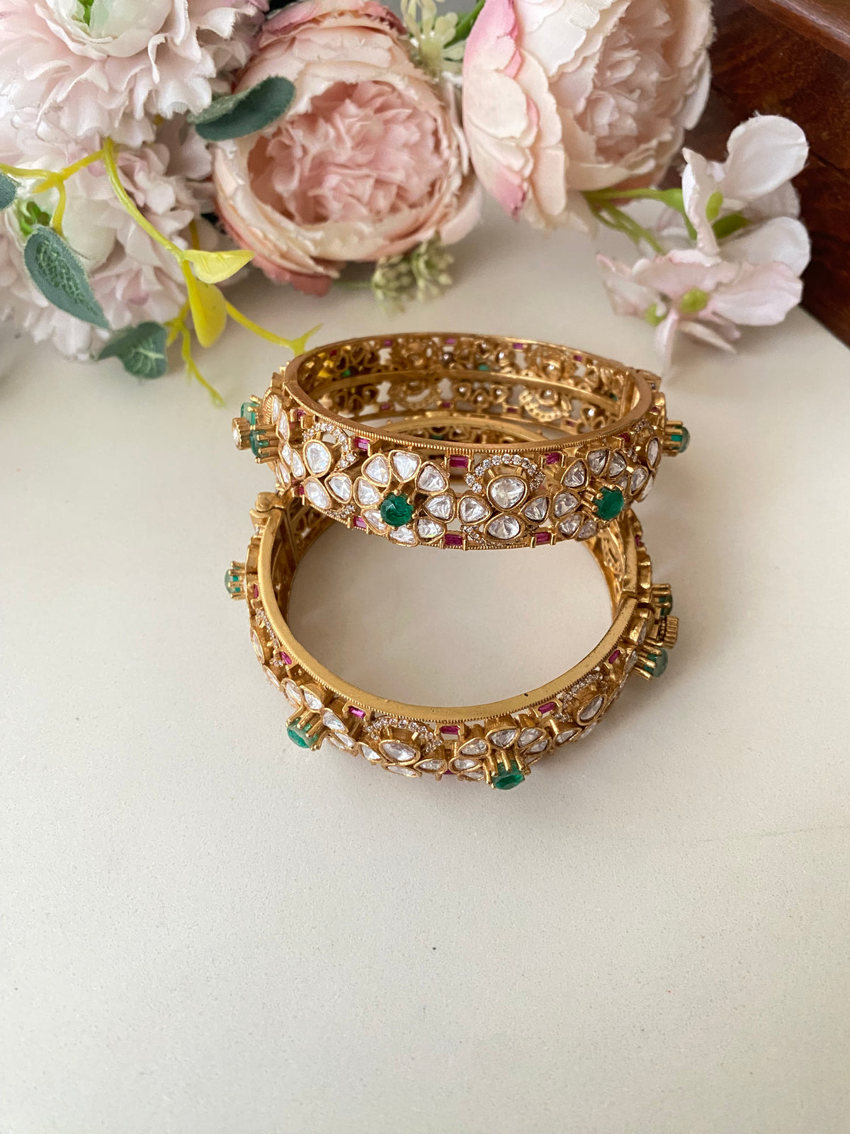 Gold plated Moissanite Bangles
