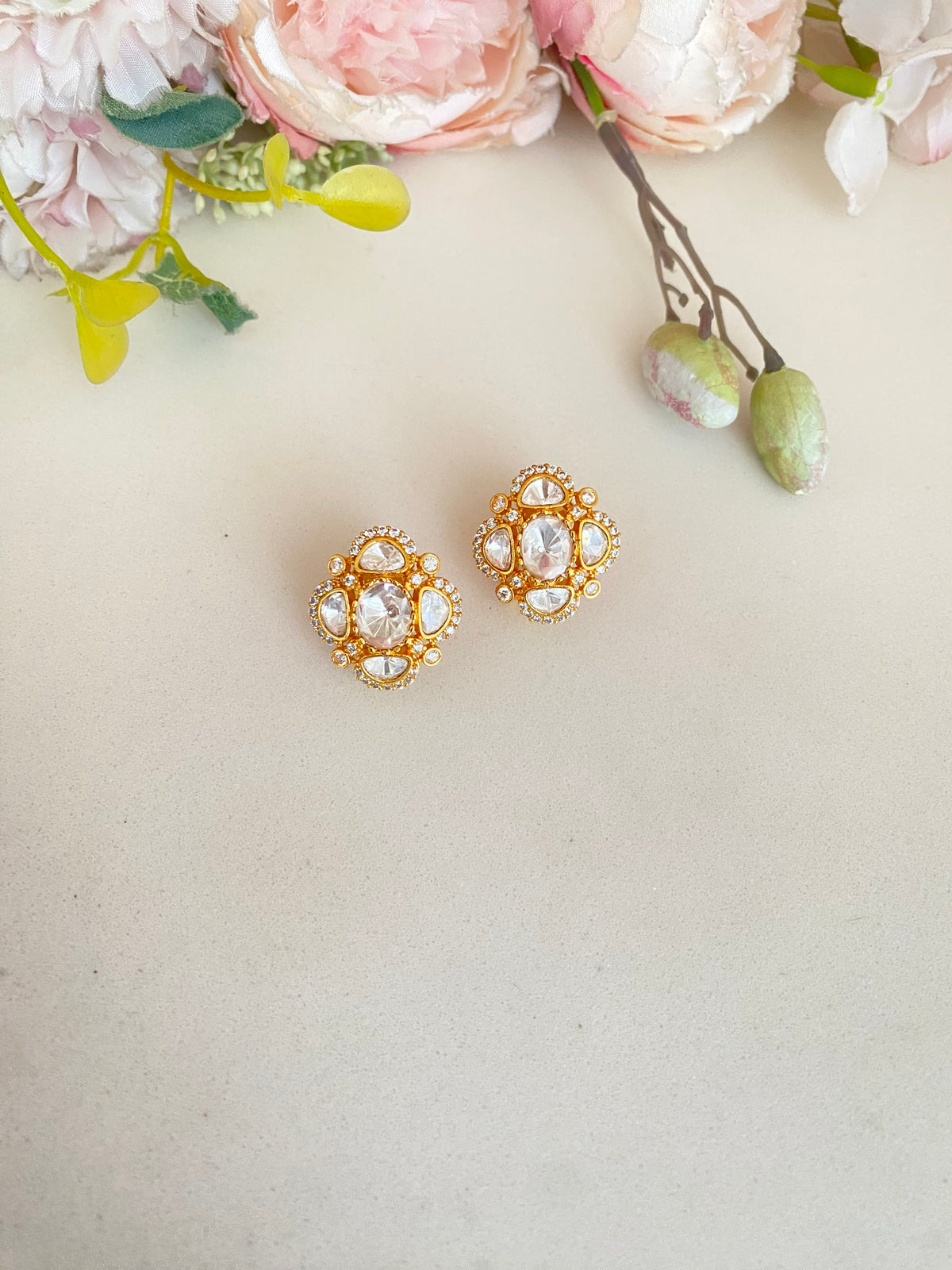 Gold plated Moissanite studs