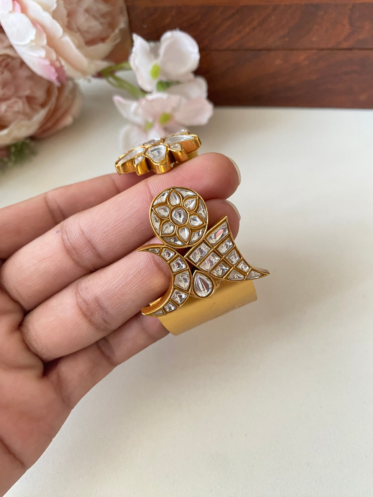 Gold Plated Kundan kada