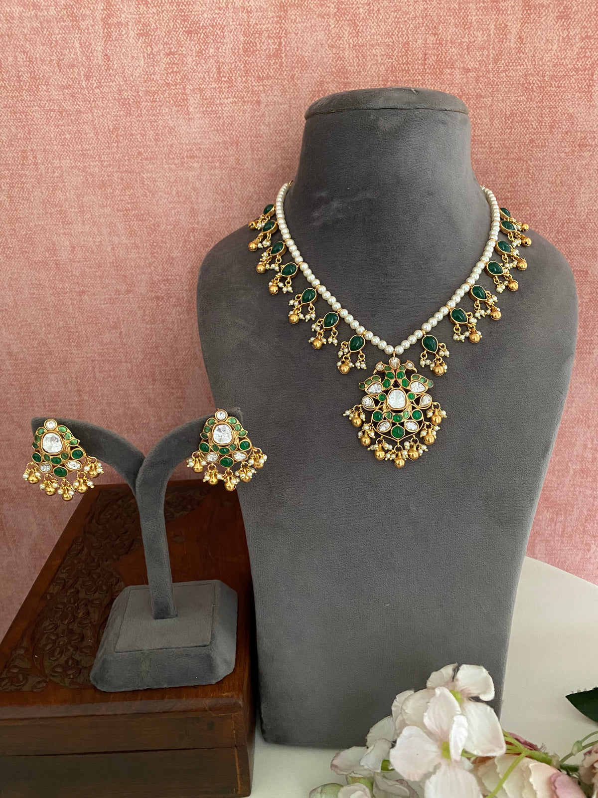 Moissanite long Necklace Set