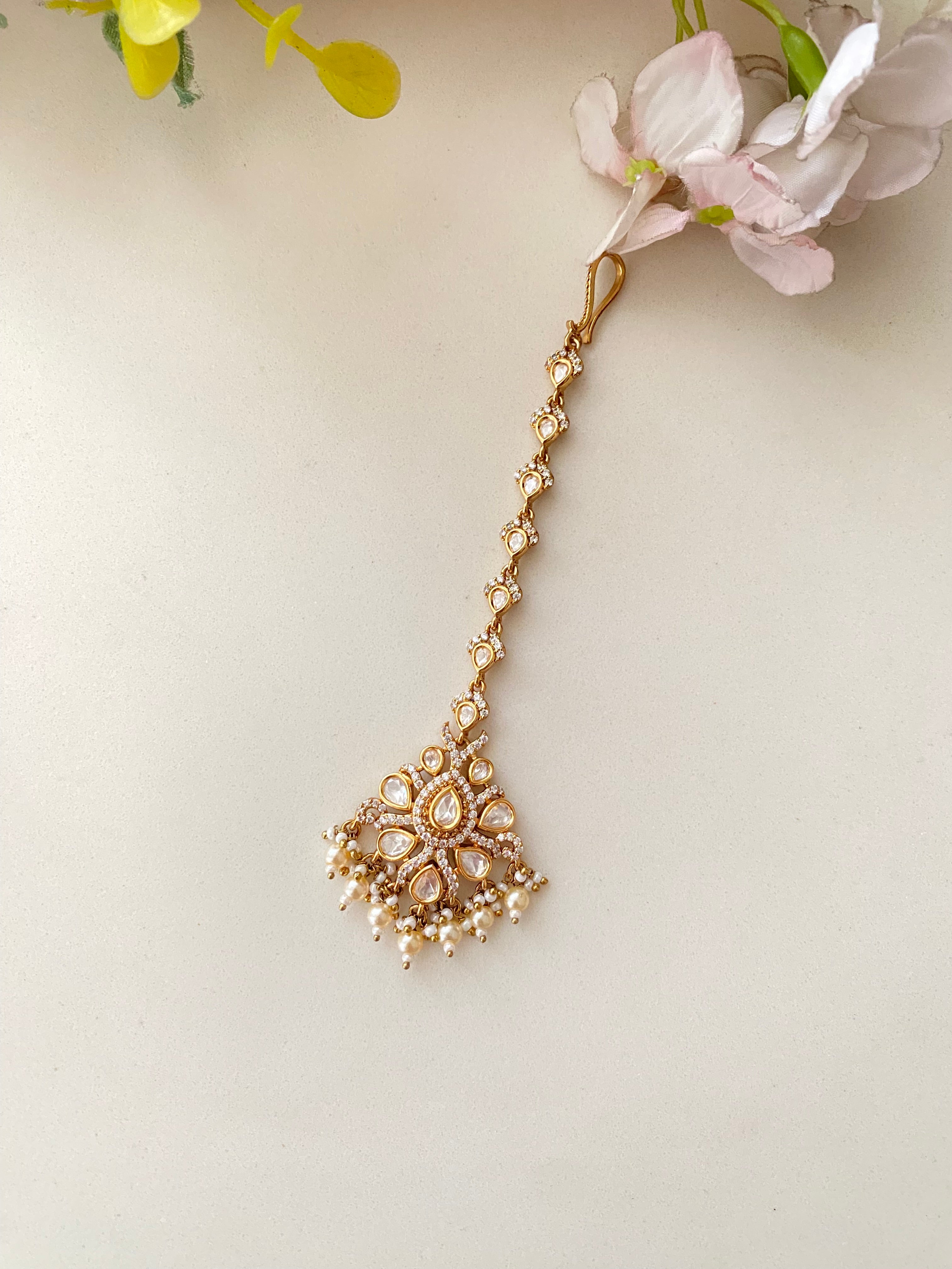 Gold plated Moissanite Tikka