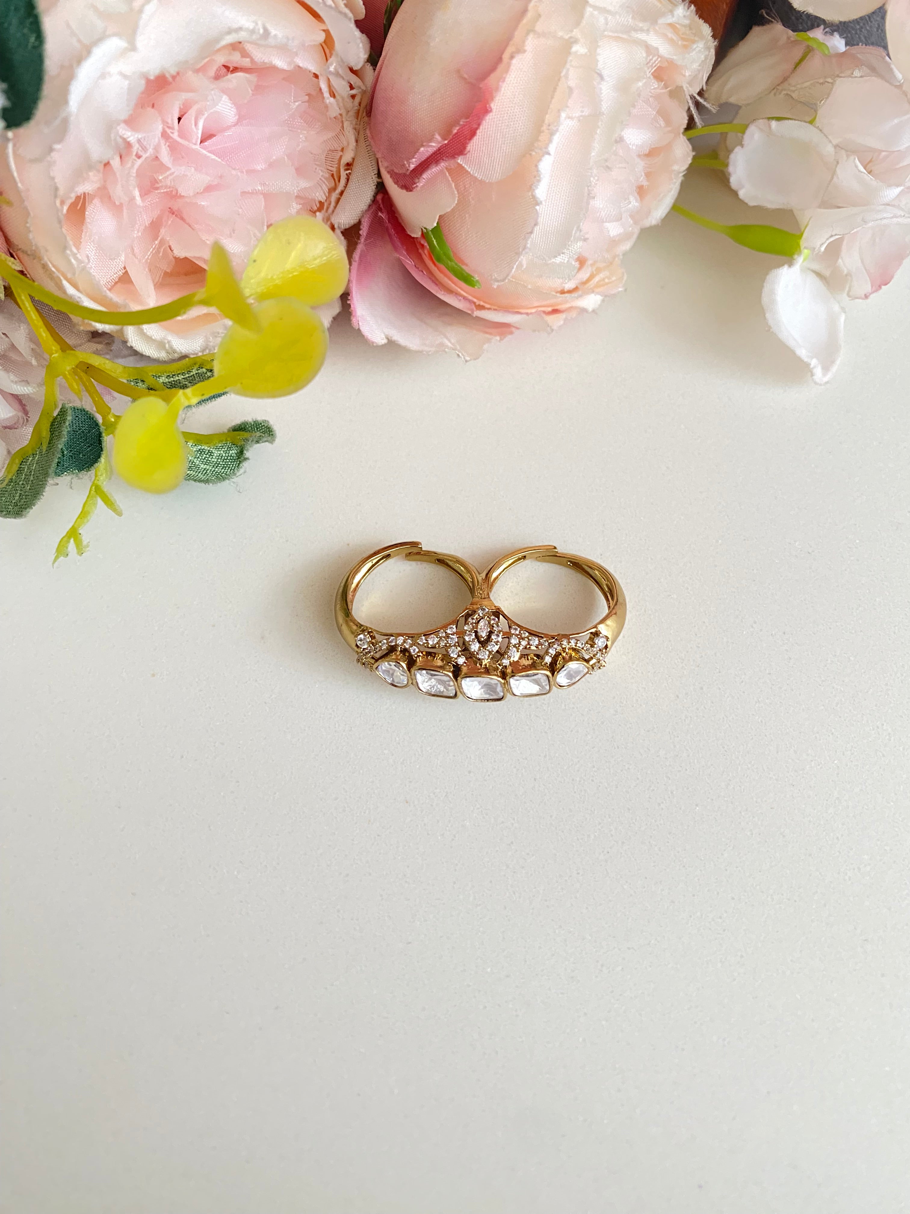 Double Finger Moissanite Ring