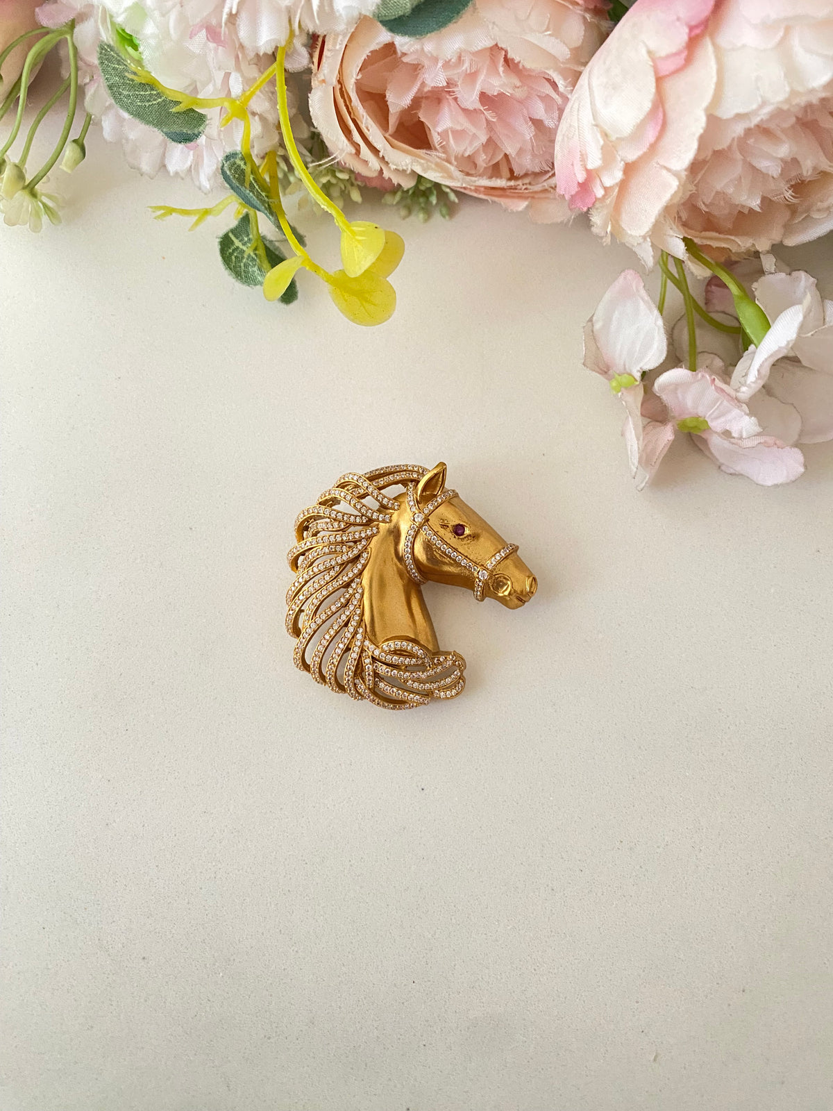 Gold plated Moissanite Brooch