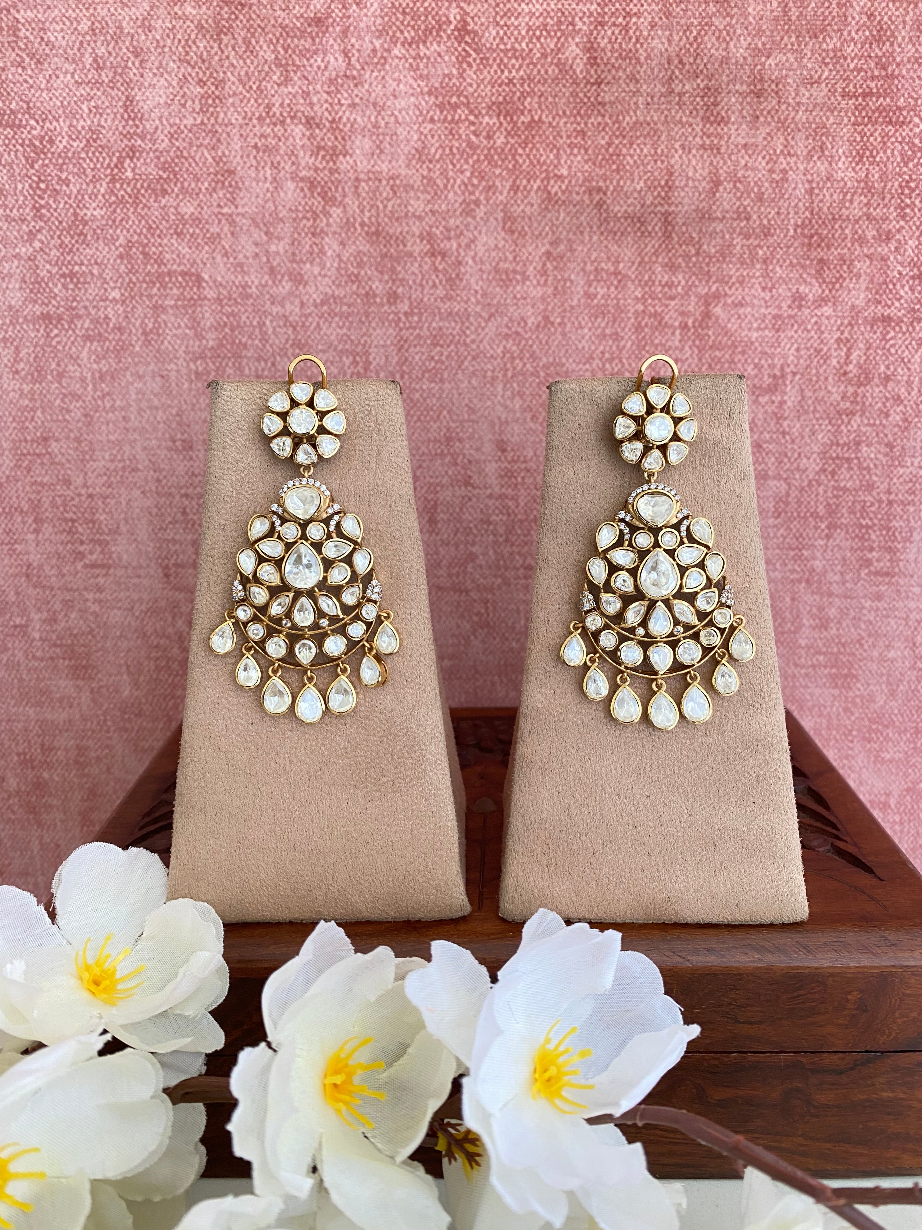 Gold plated Moissanite Earrings