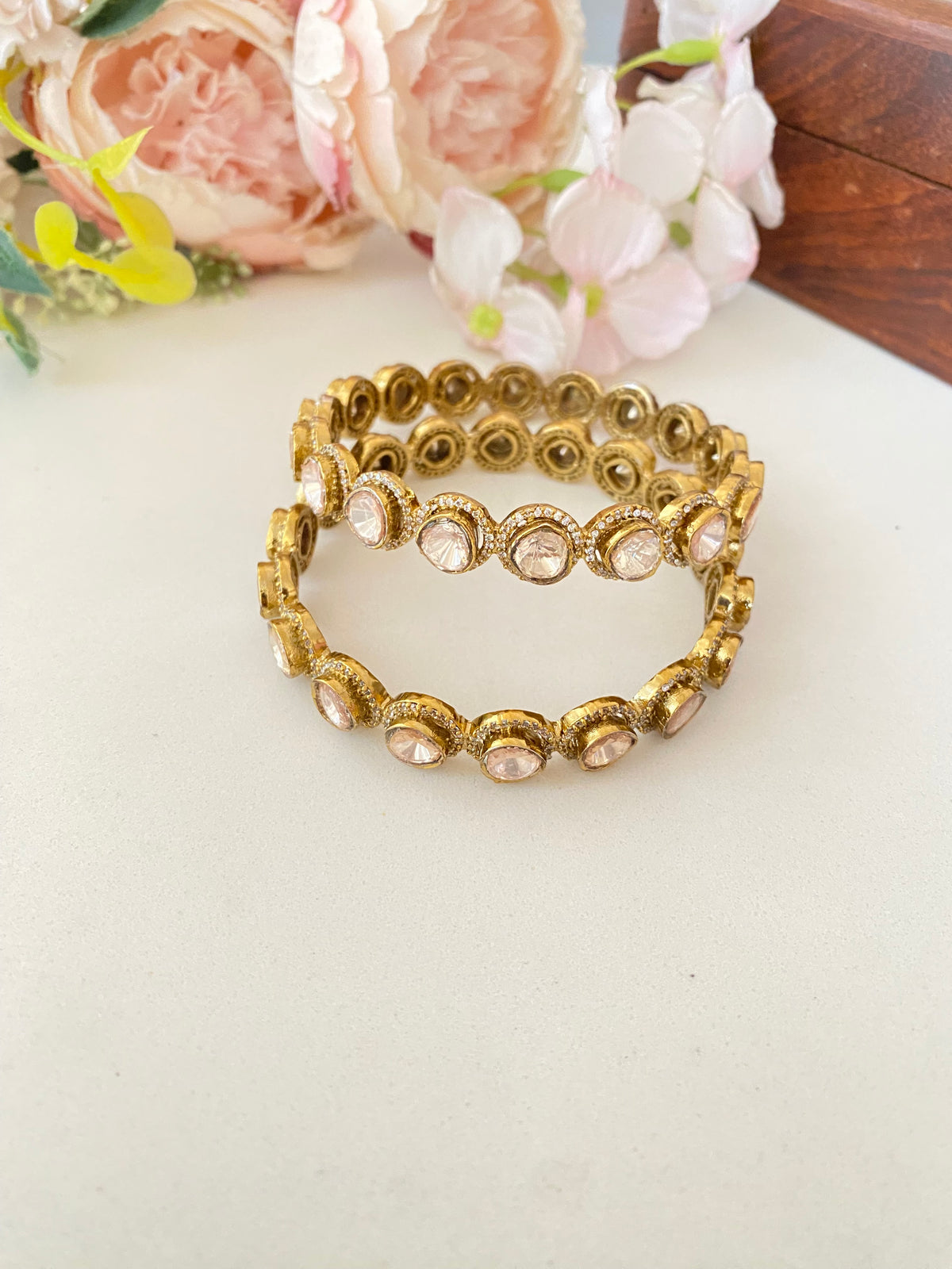 Gold plated Moissanite Bangles