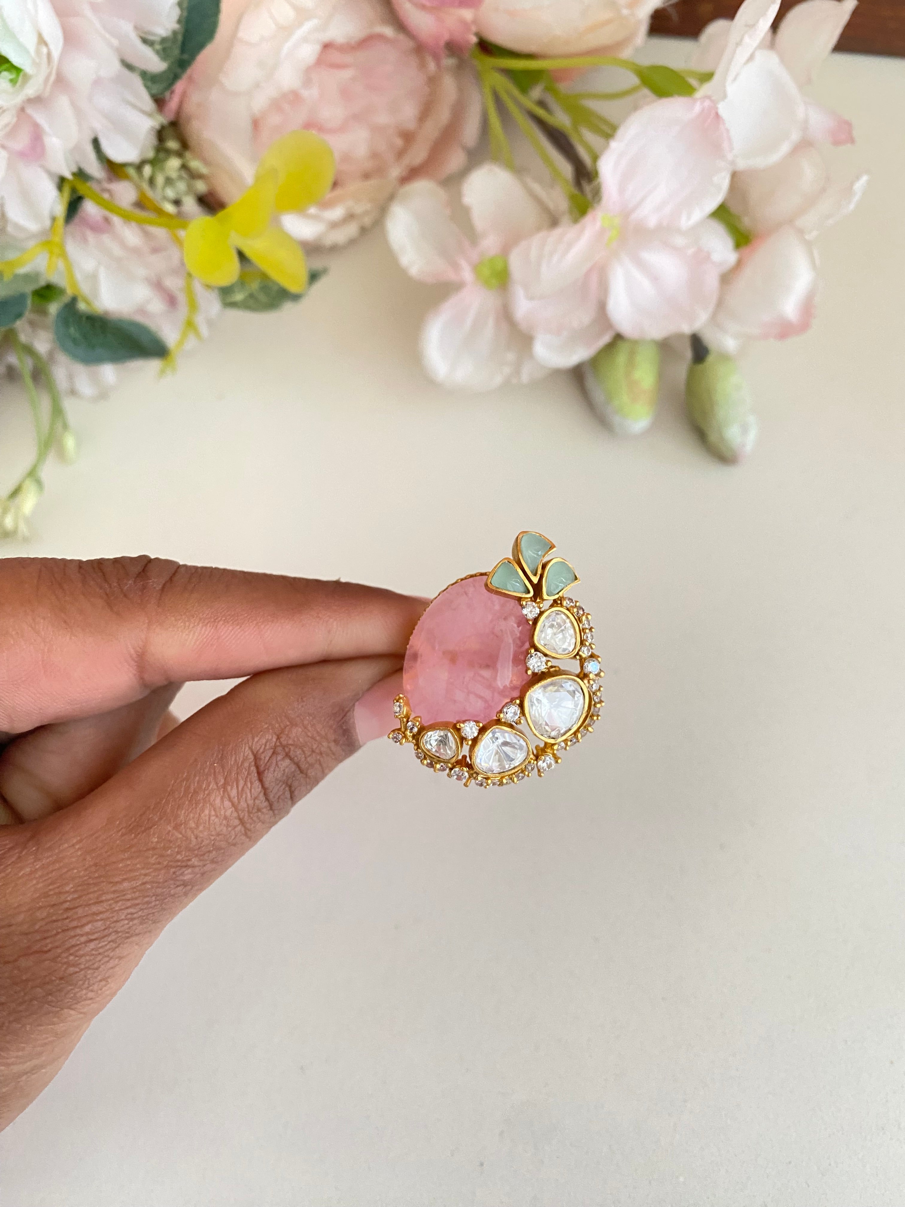 Gold plated Moissanite Ring