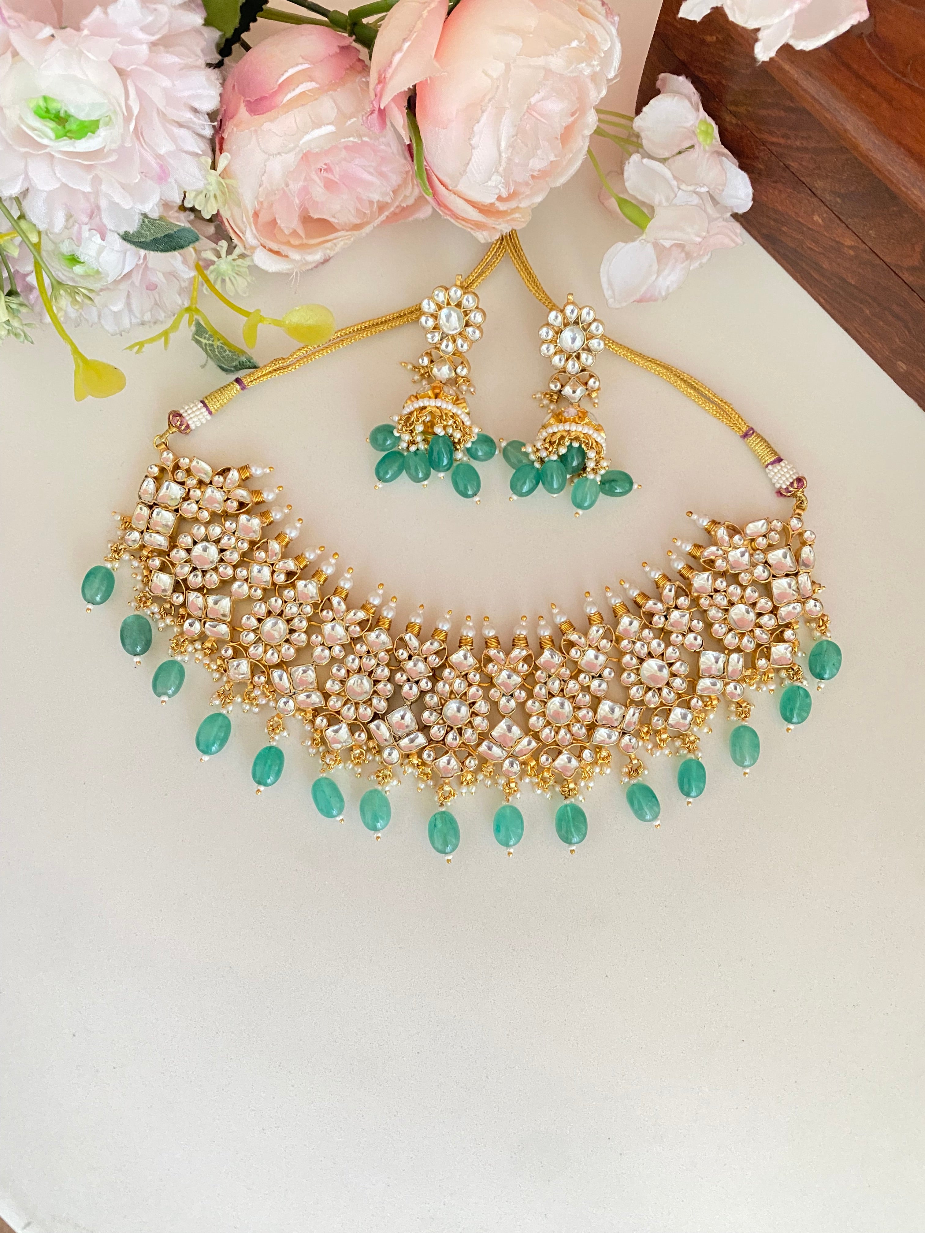 Gold plated Kundan Necklace Set