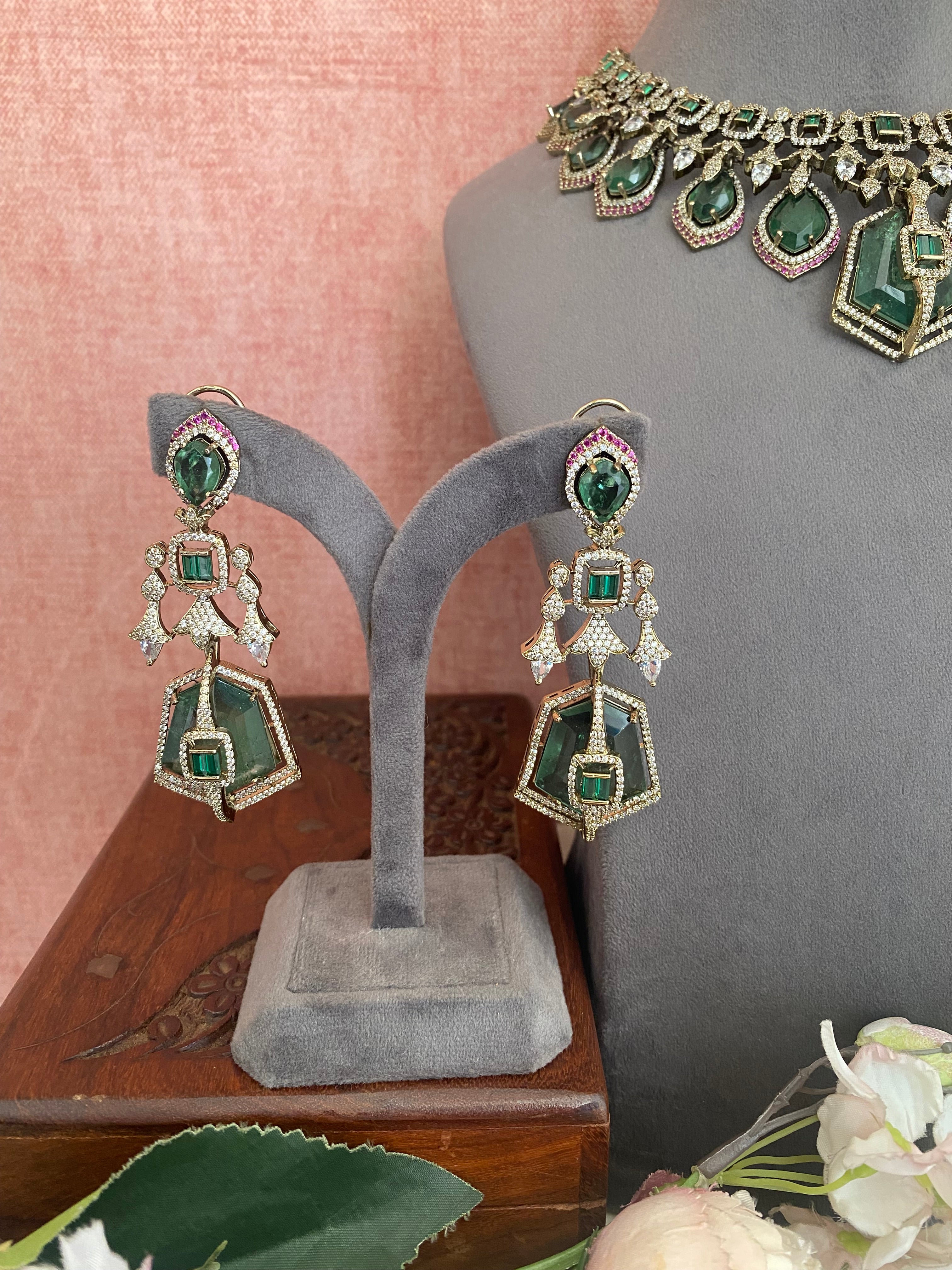 Green Diamond Necklace set