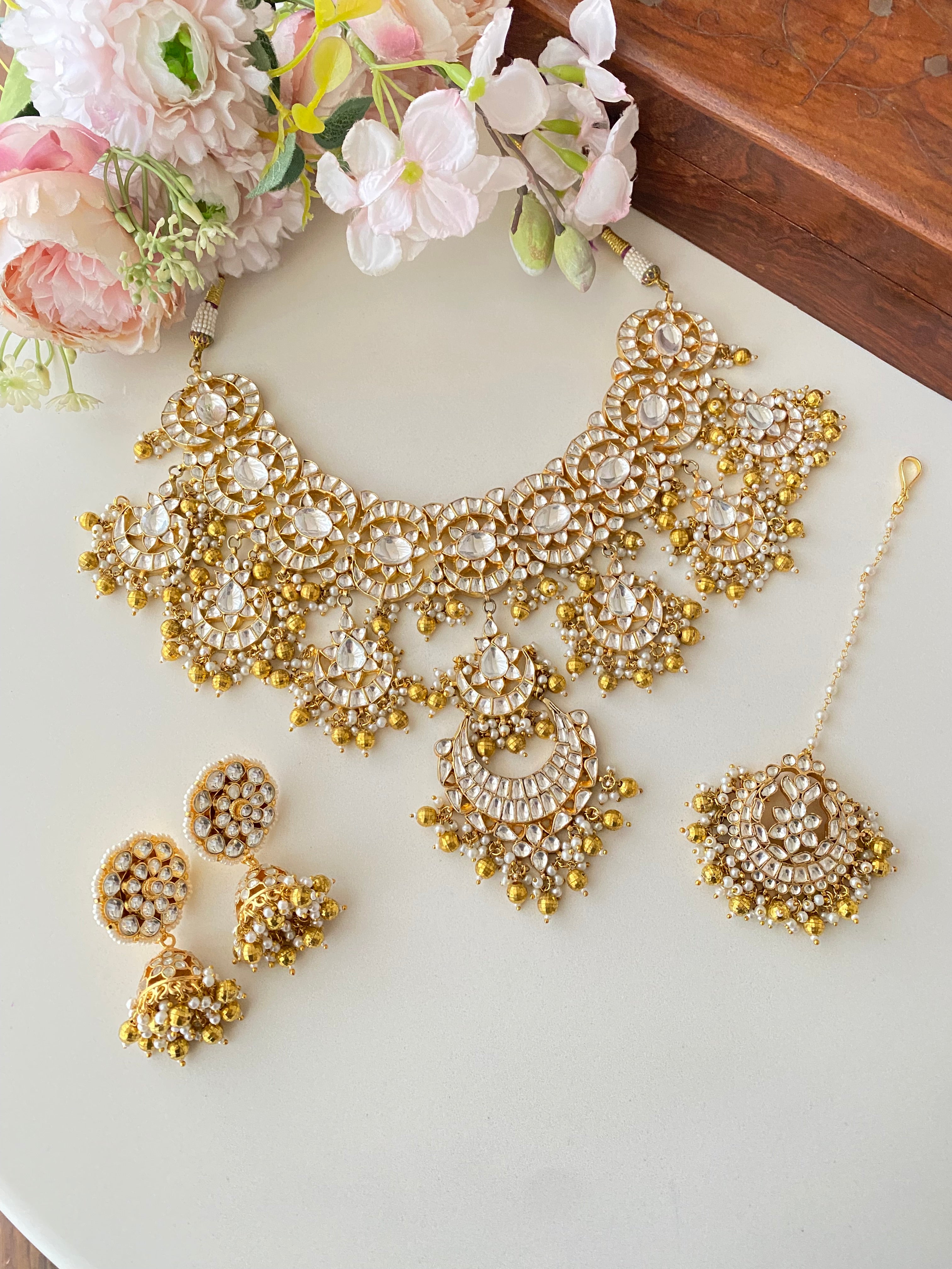 Kundan Gold plated Bridal Necklace set