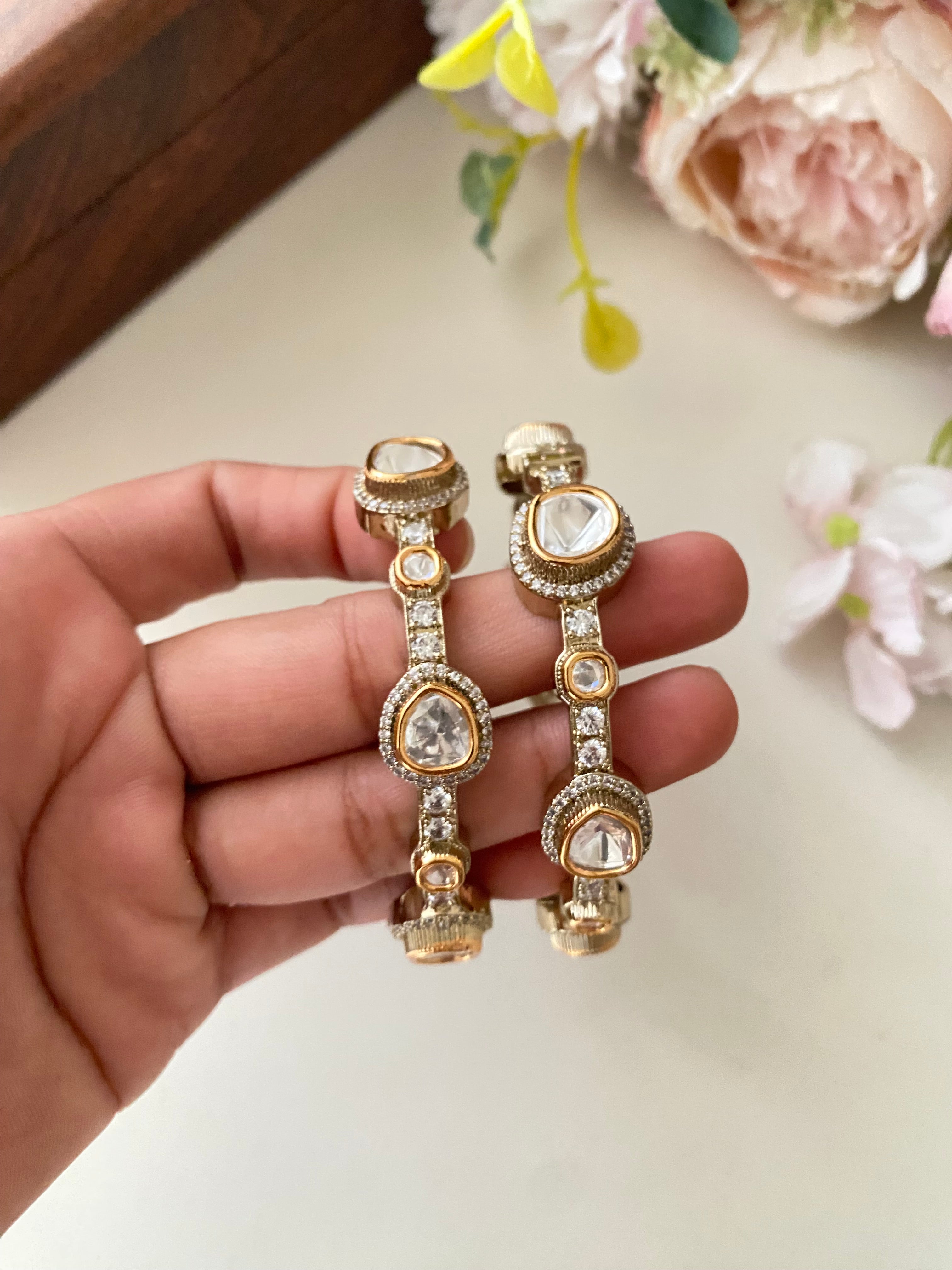 Dual plated Moissanite Bangles