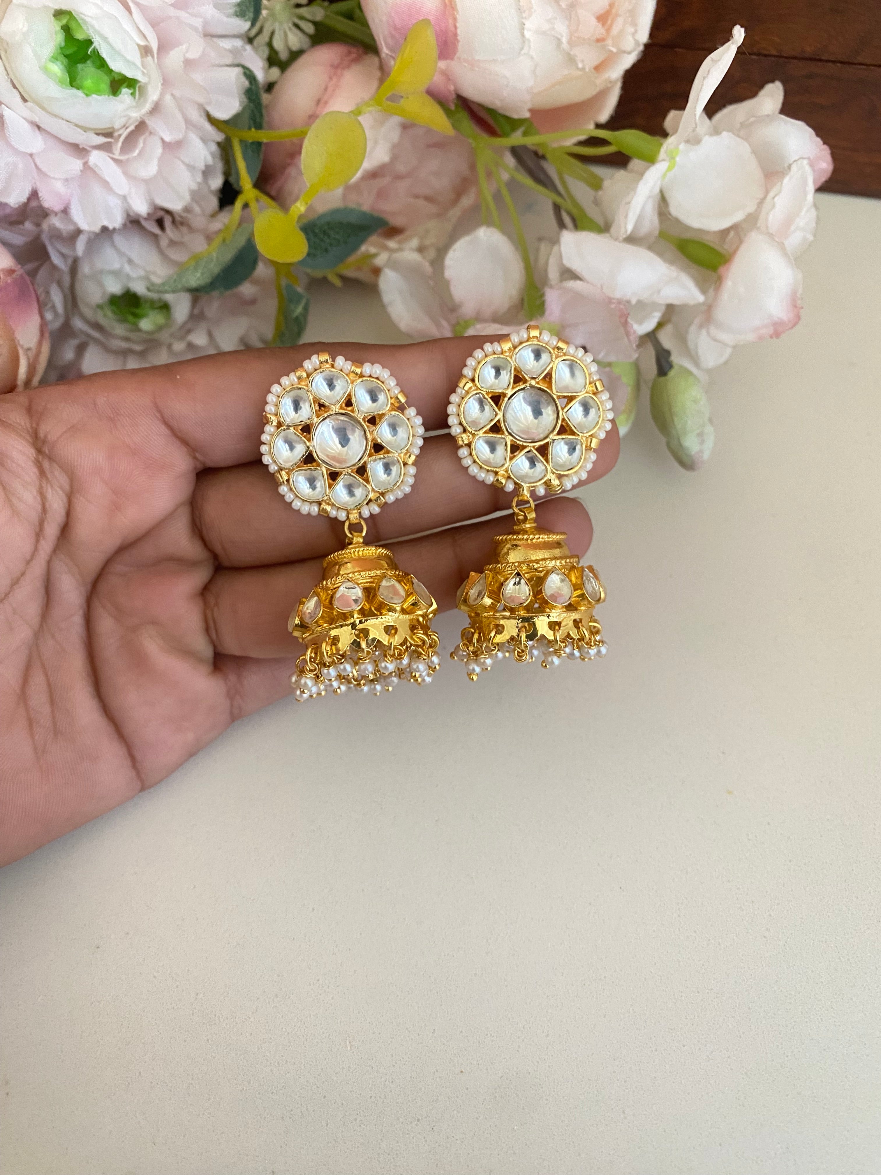 Gold Plated Kundan Jhumka