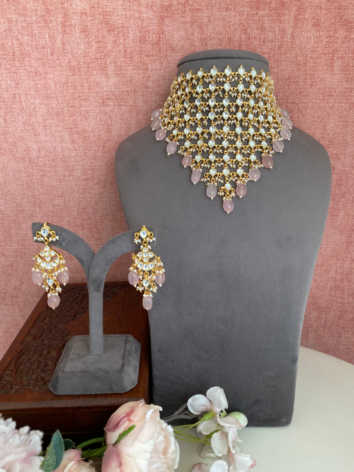 Gold plated kundan Choker Set