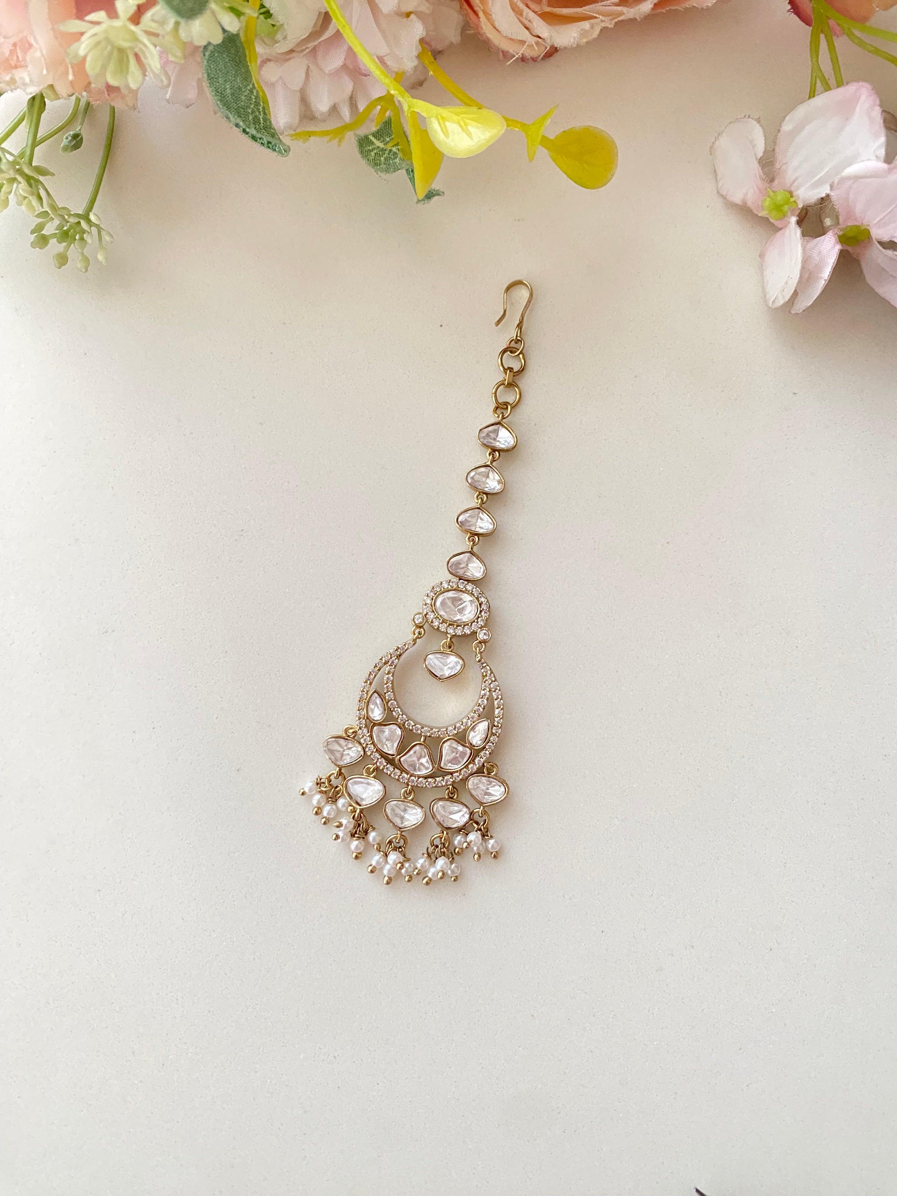 Silver plated Moissanite Tikka