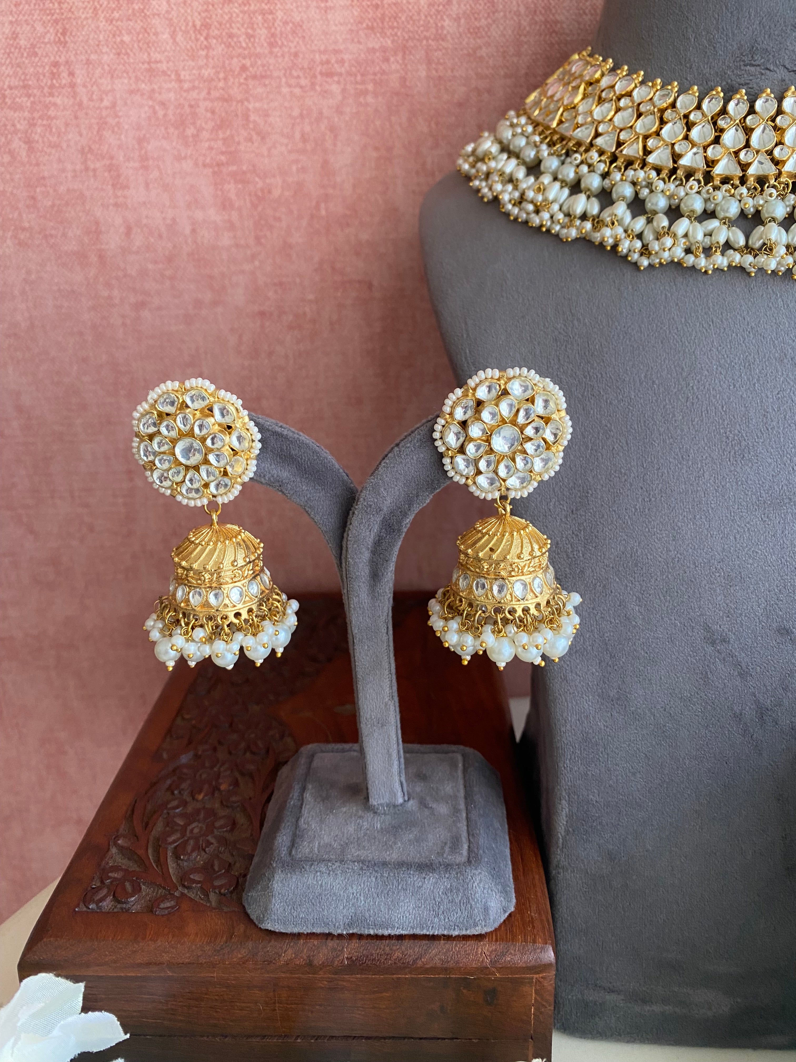 Gold plated Kundan Necklace Set